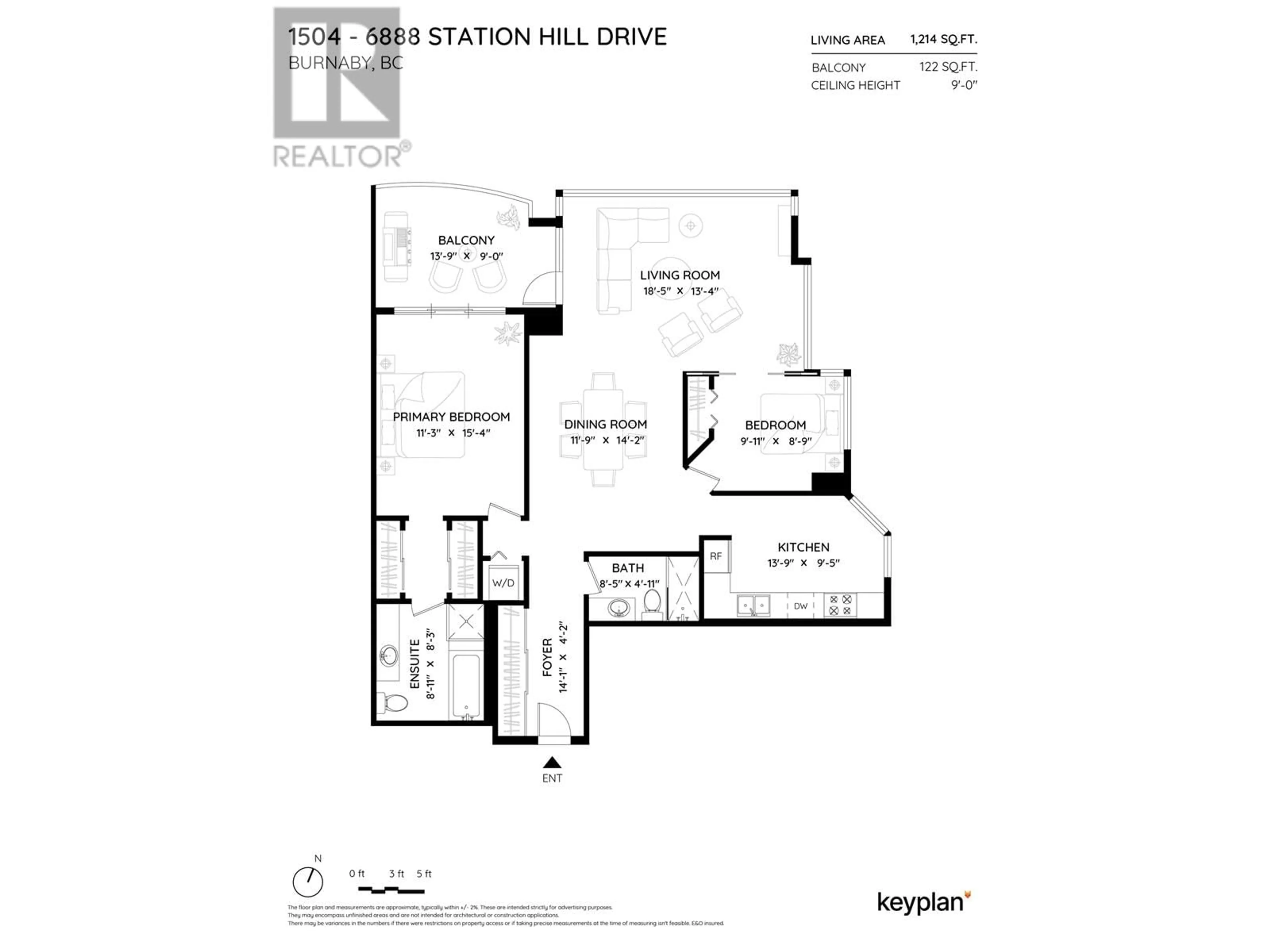 Floor plan for 1504 6888 STATION HILL DRIVE, Burnaby British Columbia V3N4X5