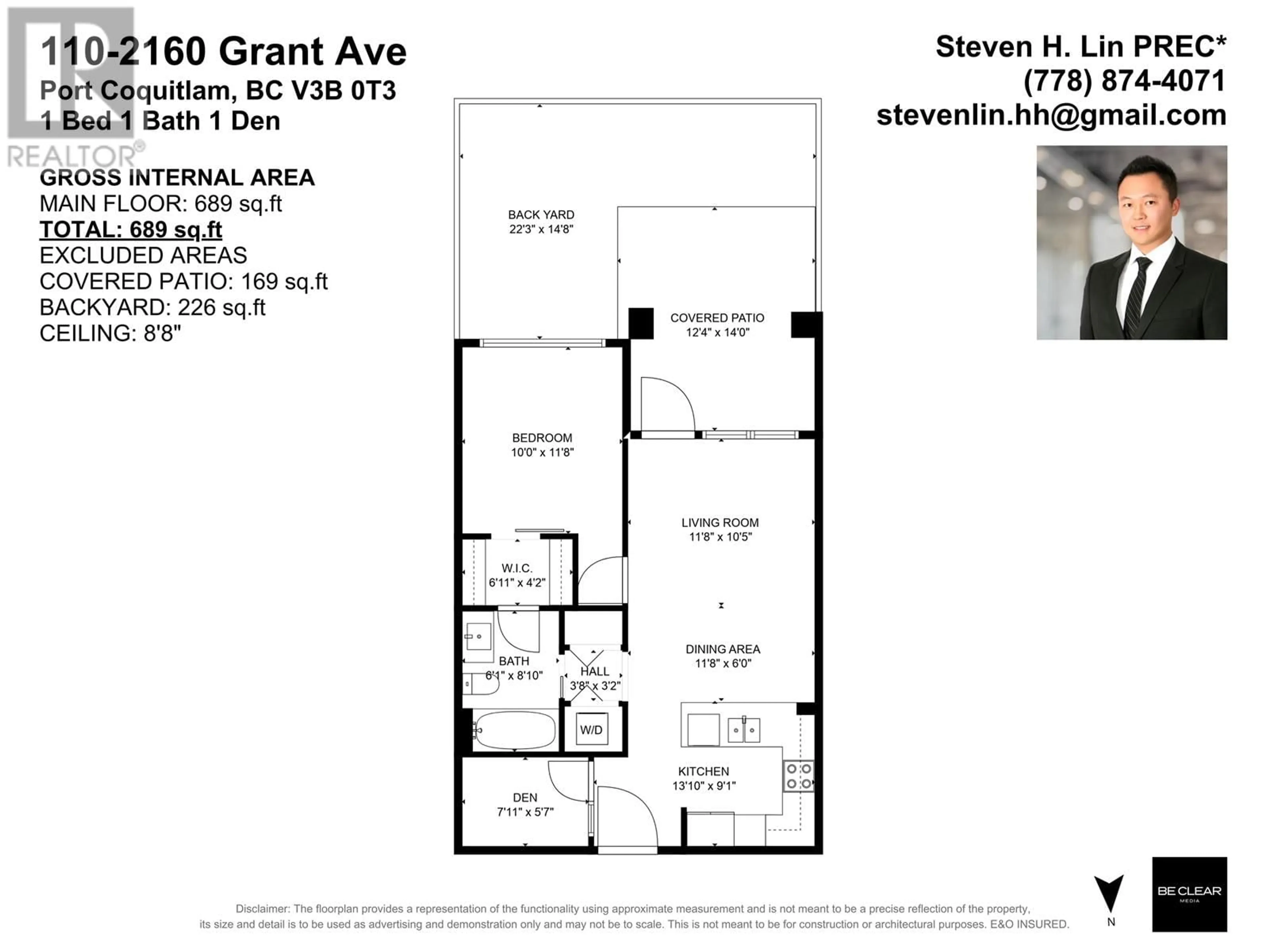 Floor plan for 110 2160 GRANT AVENUE, Port Coquitlam British Columbia V3B0T3