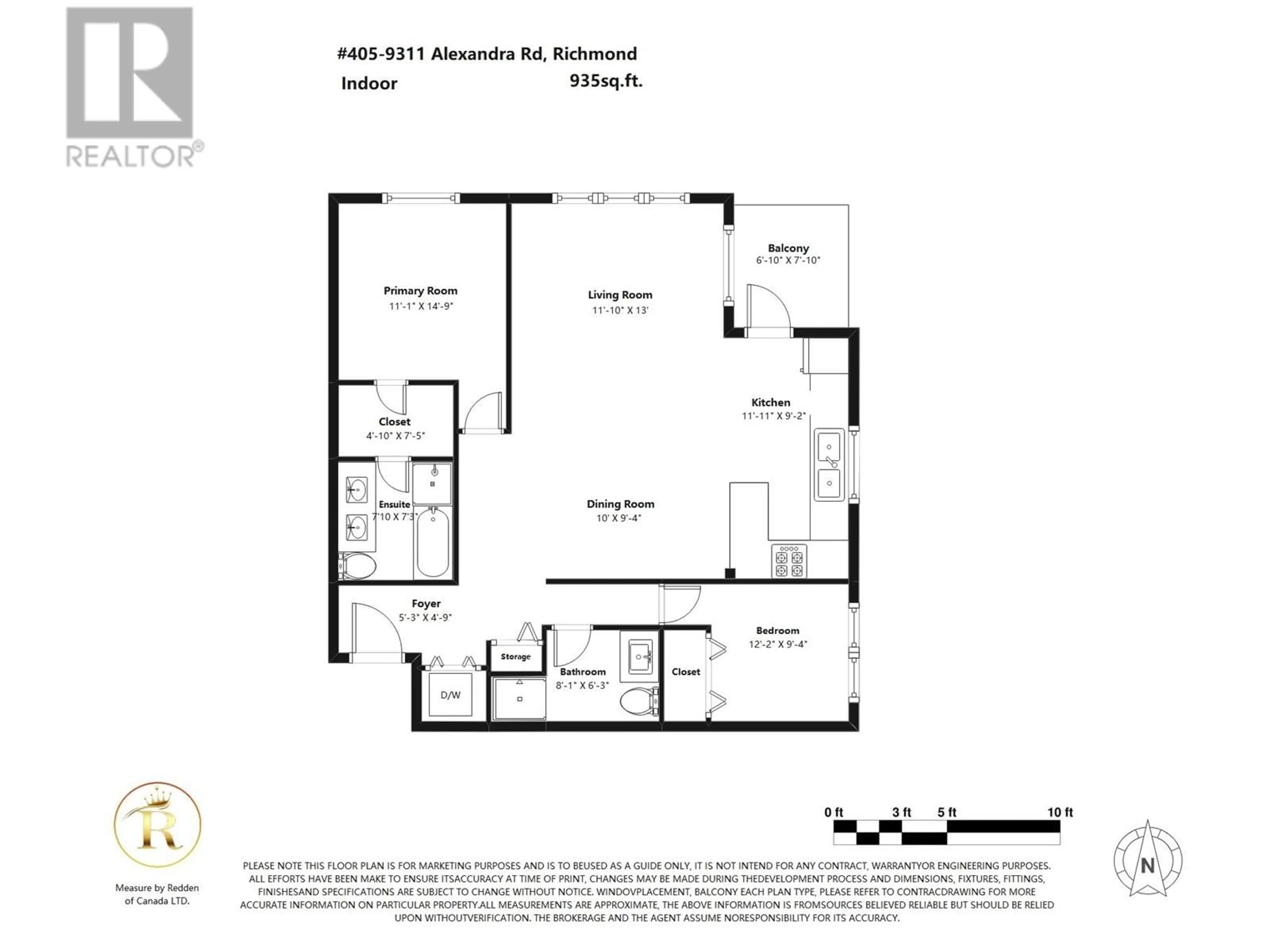 Floor plan for 405 9311 ALEXANDRA ROAD, Richmond British Columbia V6X0L8