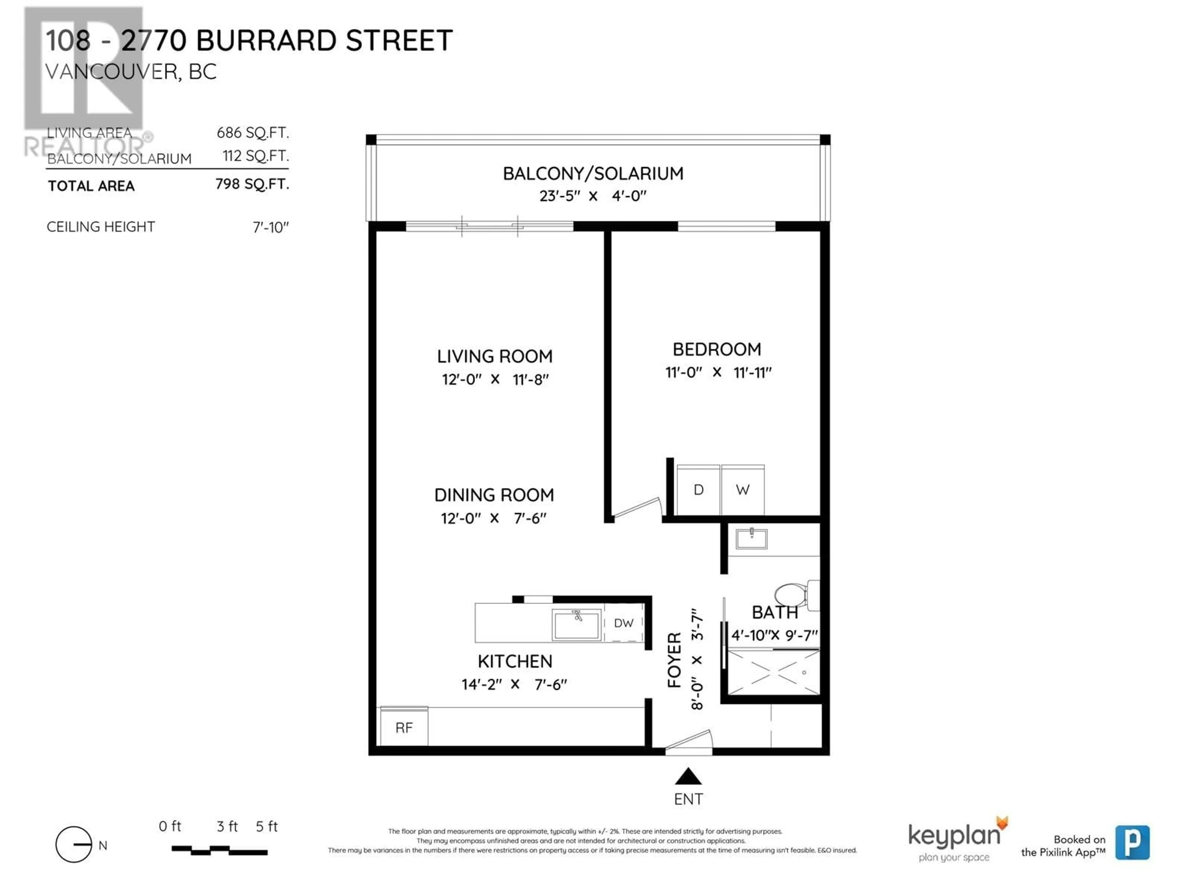 Floor plan for 108 2770 BURRARD STREET, Vancouver British Columbia V6J3J8