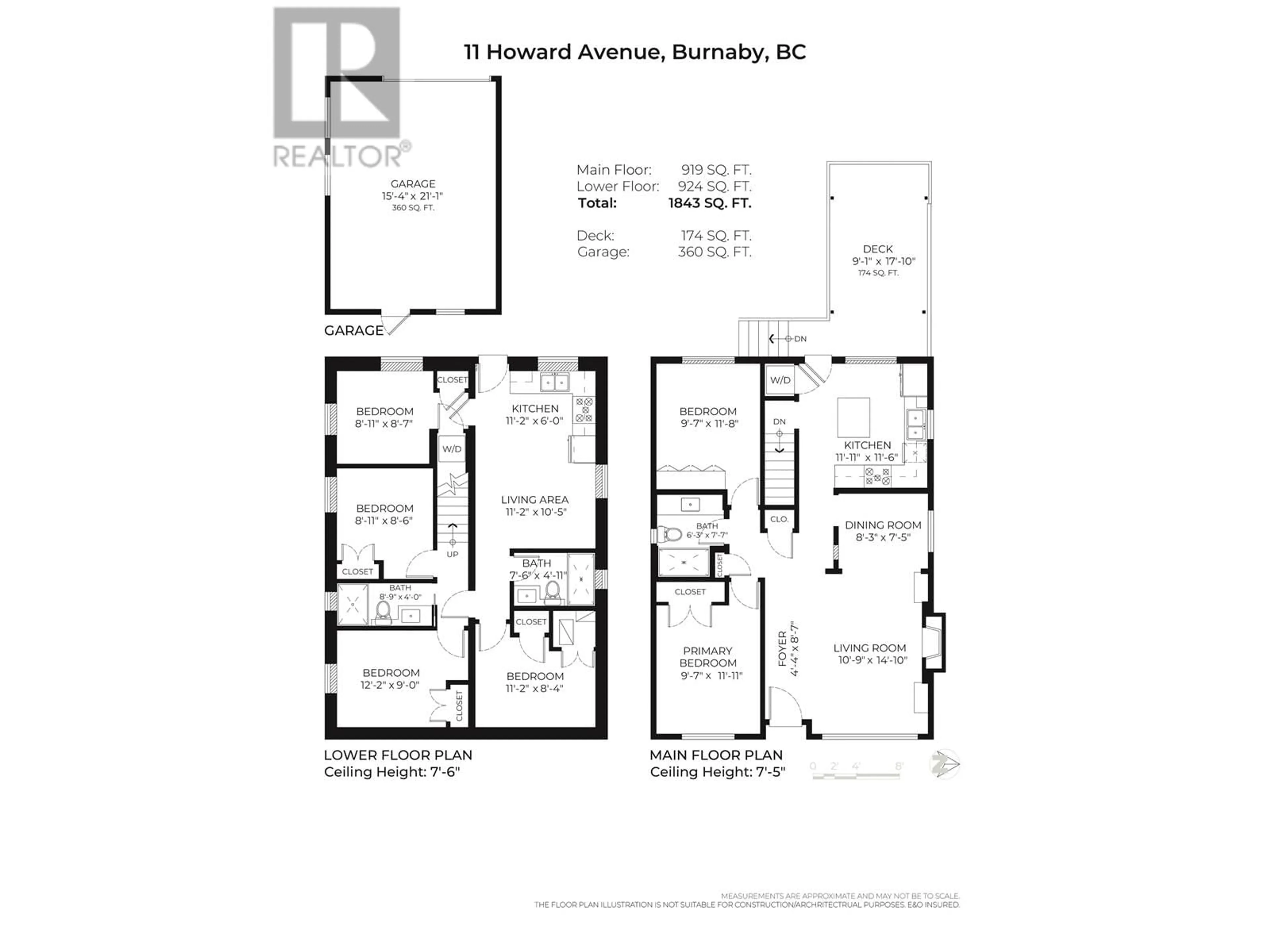 Floor plan for 11 HOWARD AVENUE, Burnaby British Columbia V5B3P3