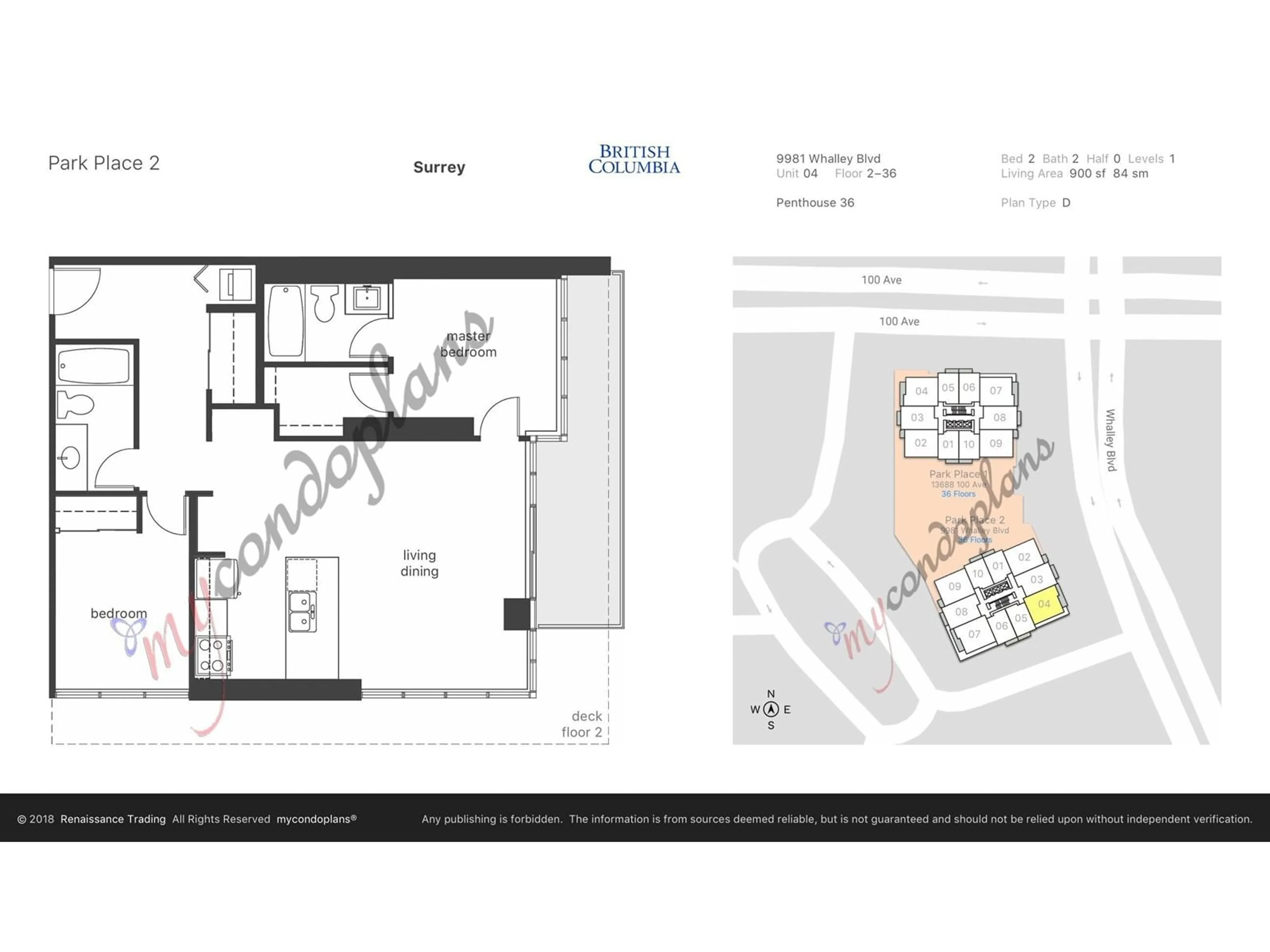 Floor plan for 3104 9981 WHALLEY BOULEVARD, Surrey British Columbia V3T0G6