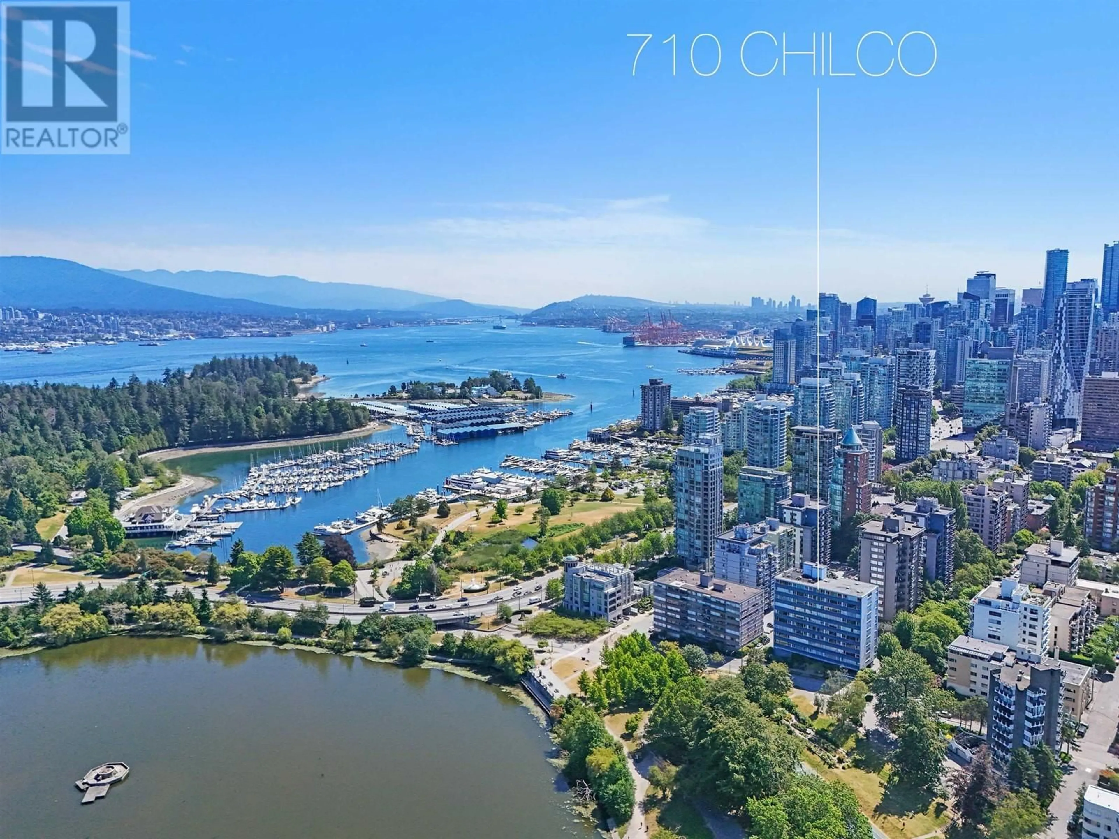 A pic from outside/outdoor area/front of a property/back of a property/a pic from drone, water/lake/river/ocean view for 104 710 CHILCO STREET, Vancouver British Columbia V6G2S1