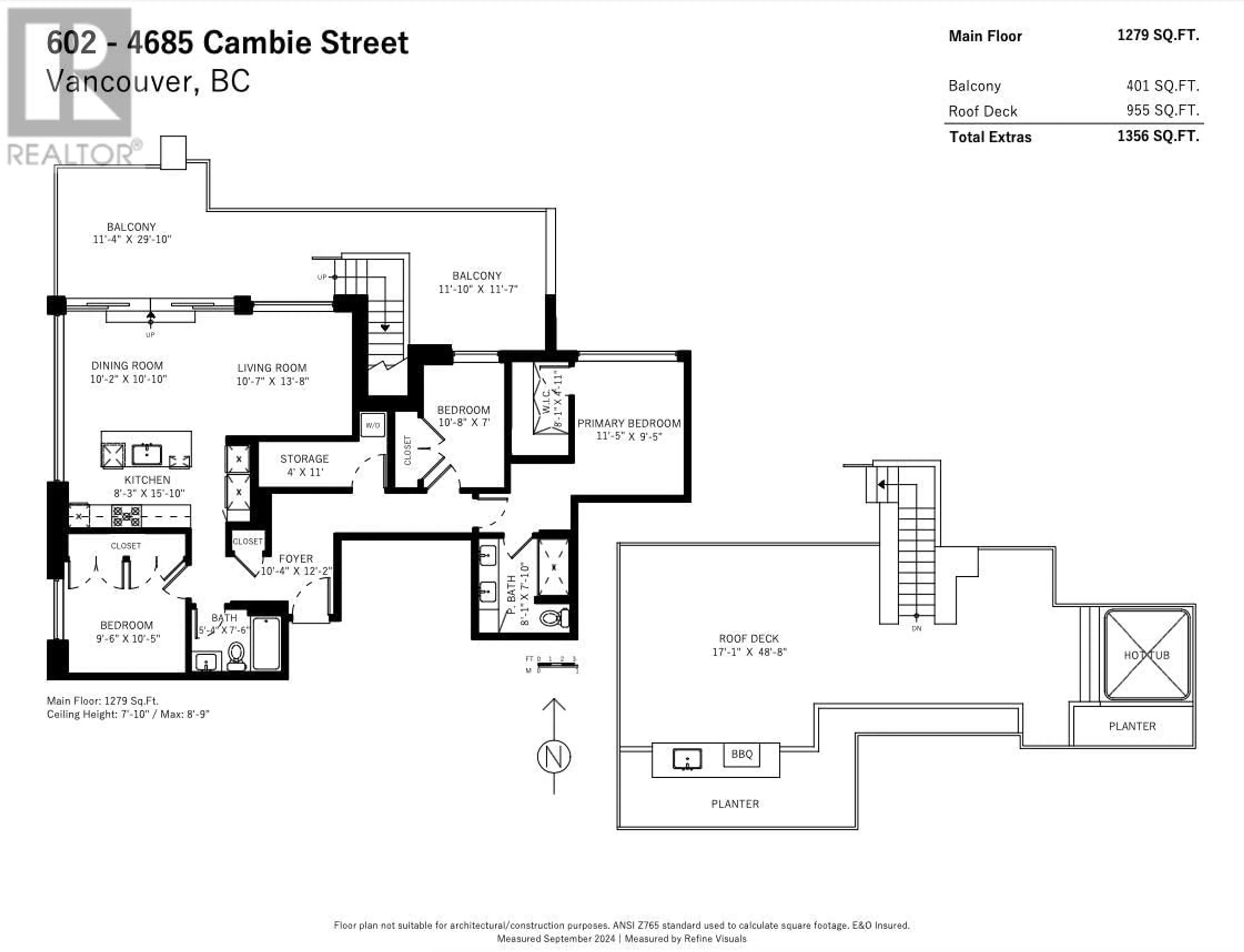 Floor plan for 602 4685 CAMBIE STREET, Vancouver British Columbia V5Z0J7