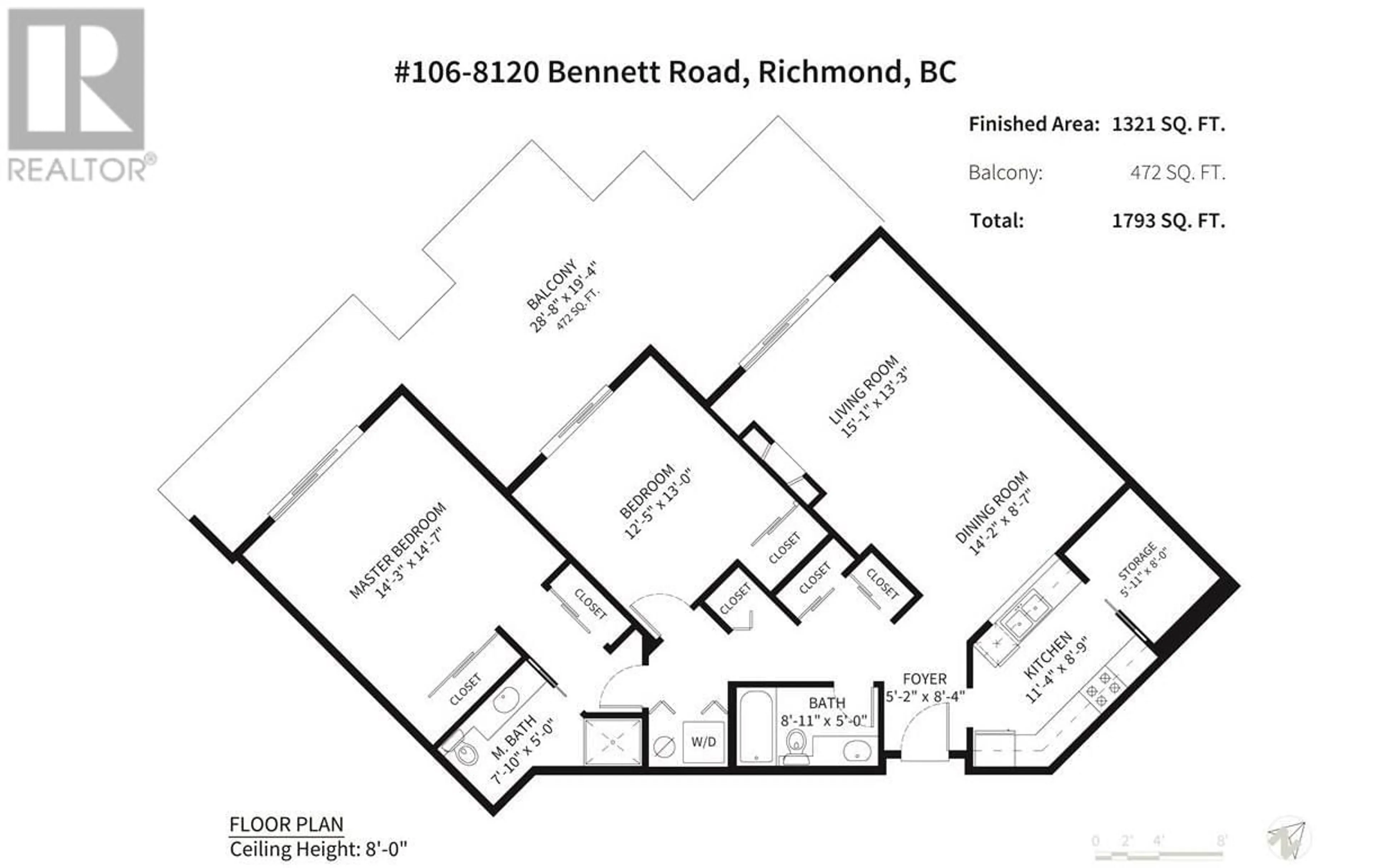 Floor plan for 106 8120 BENNETT ROAD, Richmond British Columbia V6Y1N5