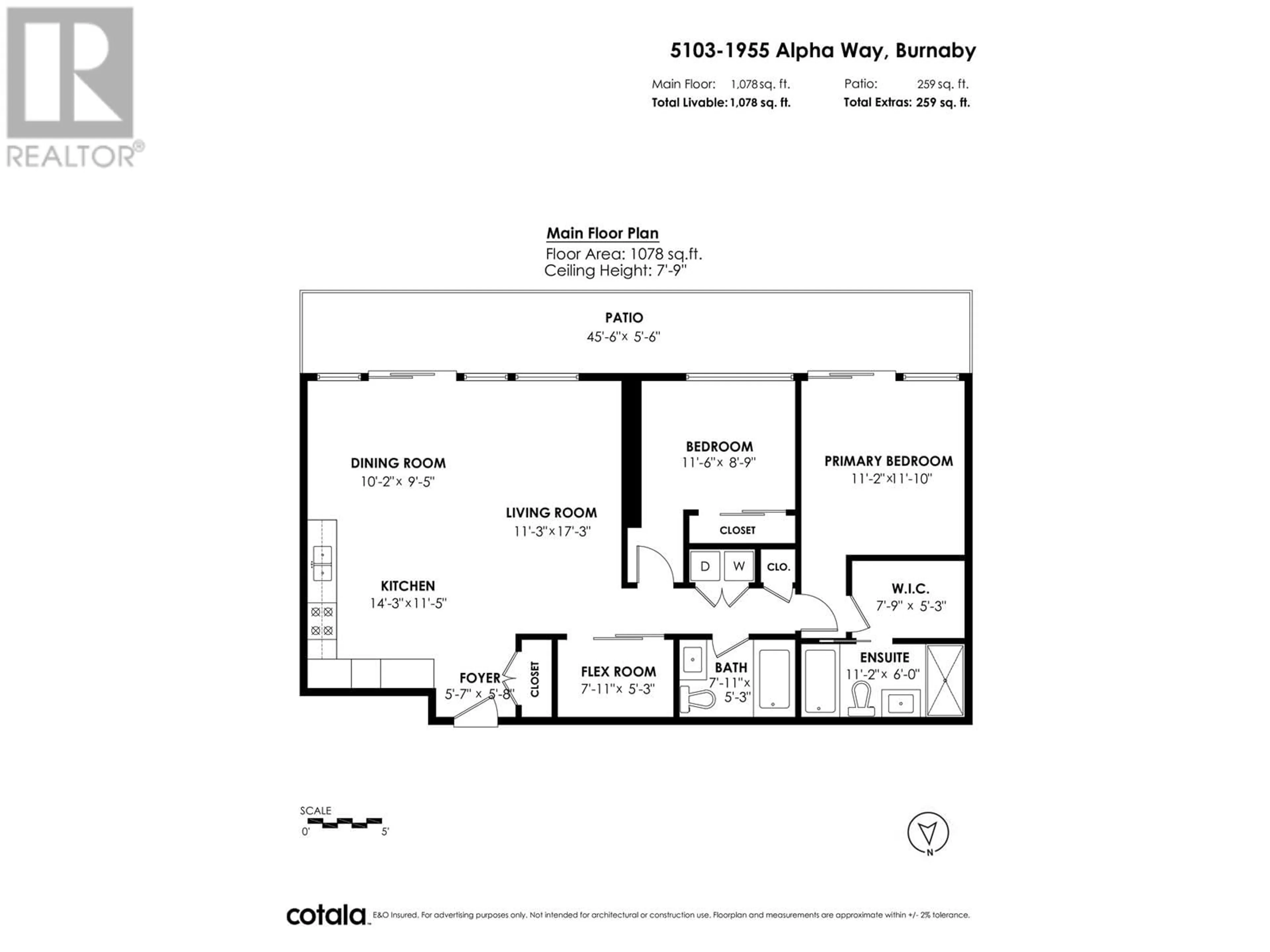 Floor plan for 5103 1955 ALPHA WAY, Burnaby British Columbia V5C0K6