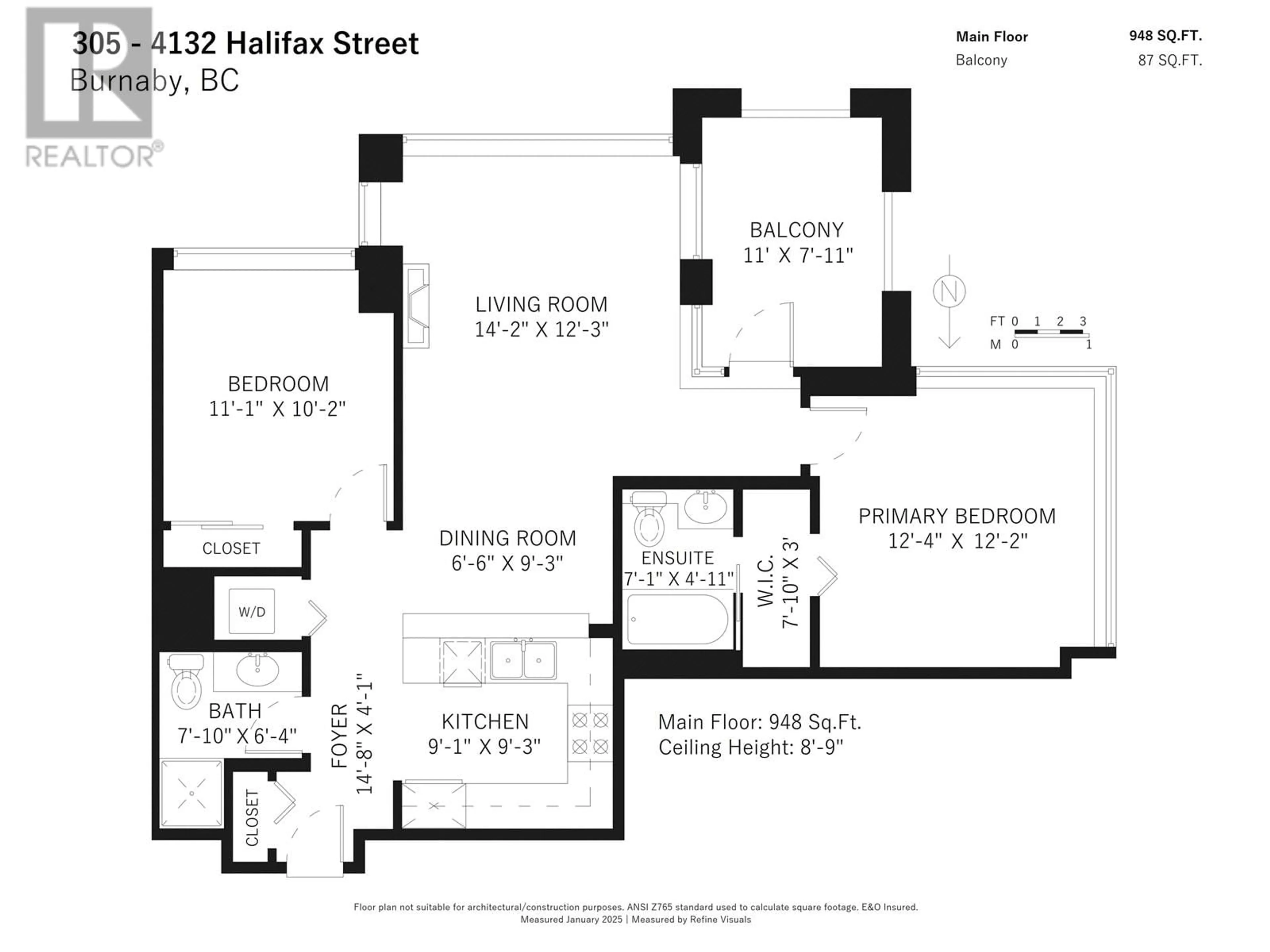 Floor plan for 305 4132 HALIFAX STREET, Burnaby British Columbia V5C6V1