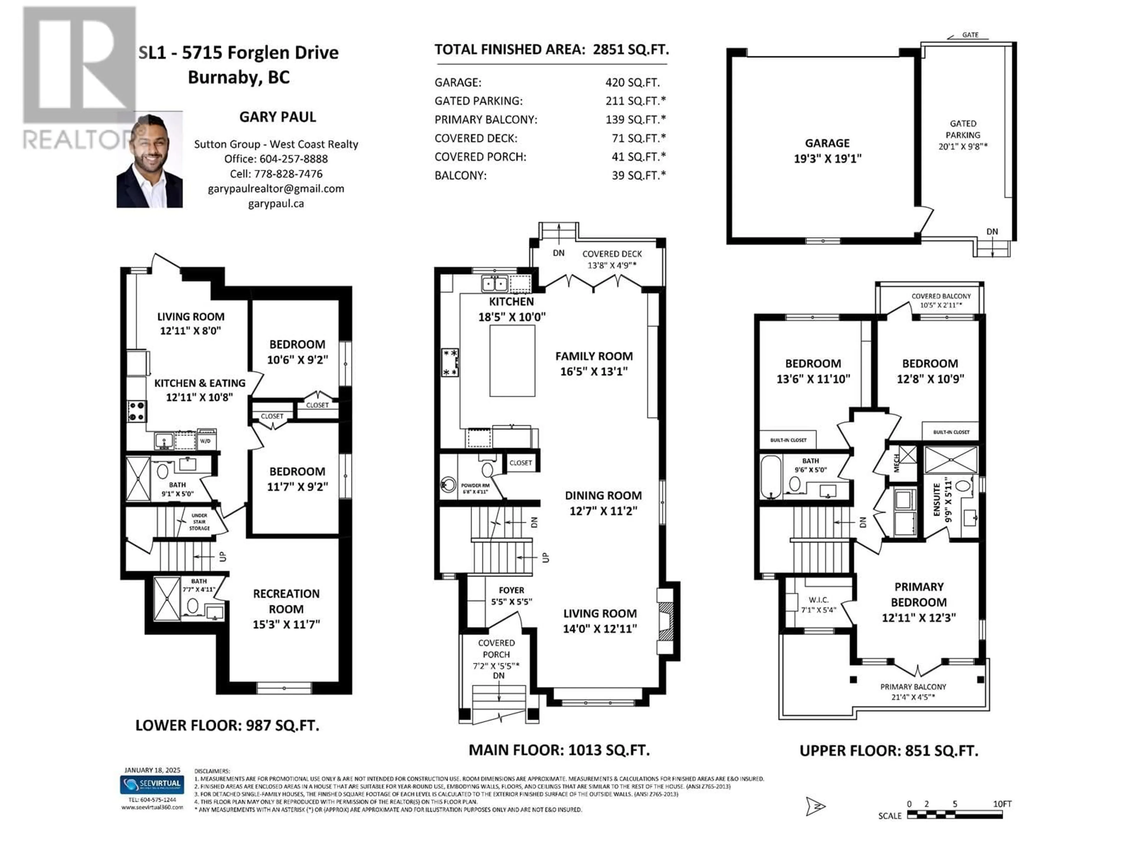 Floor plan for SL1 5715 FORGLEN DRIVE, Burnaby British Columbia V5H3K9