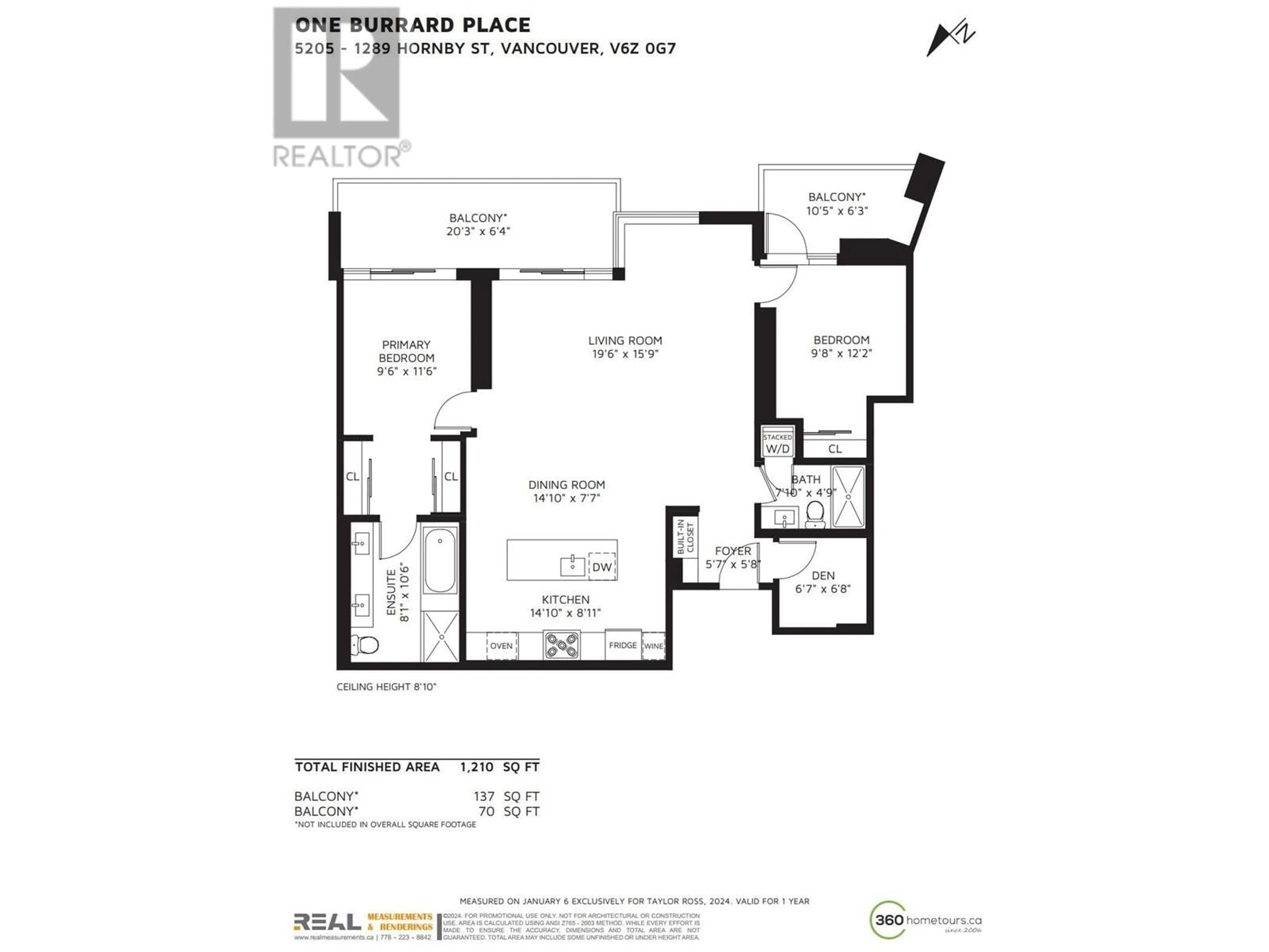 Floor plan for 5205 1289 HORNBY STREET, Vancouver British Columbia V6Z0G7