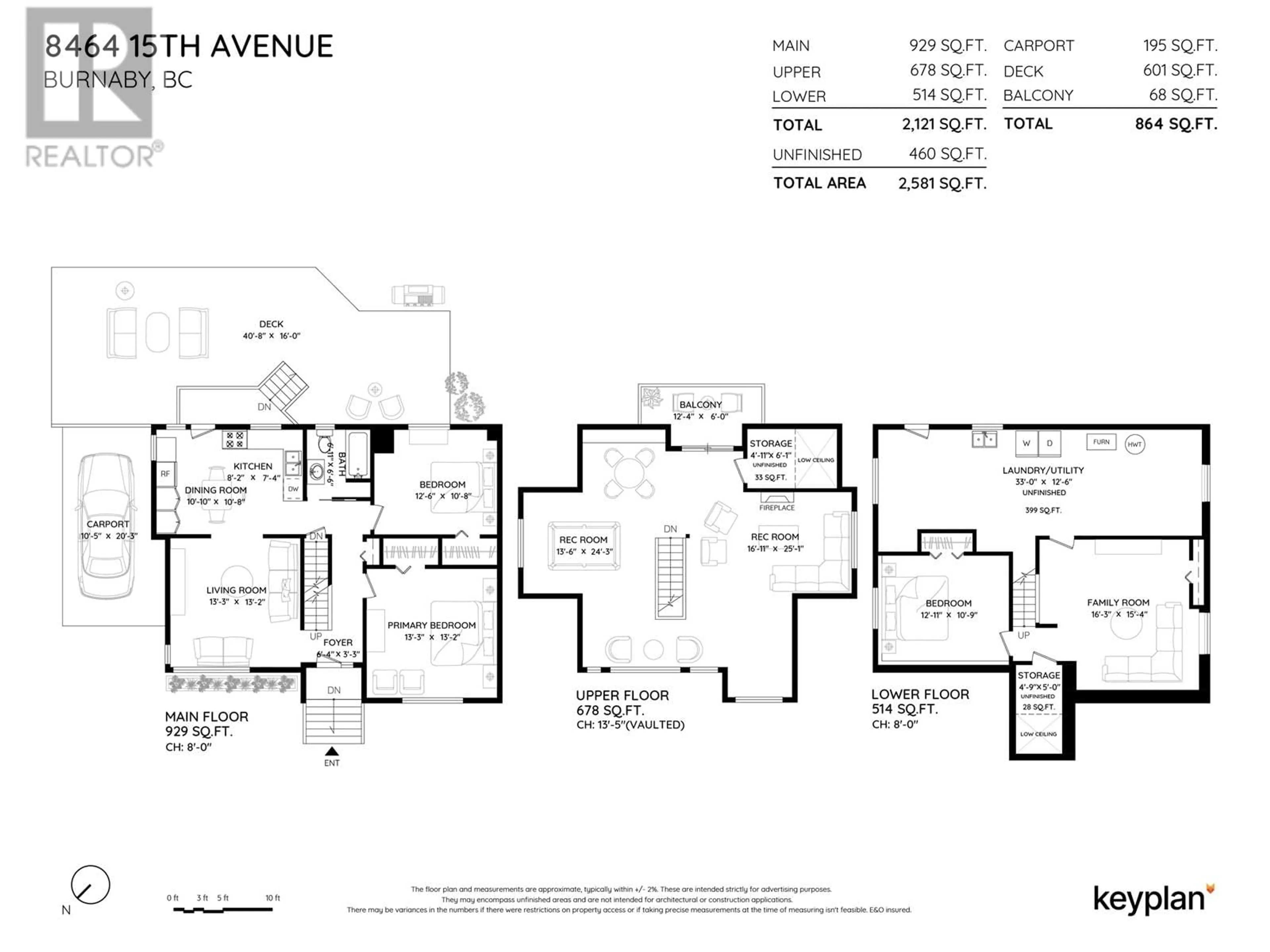 Floor plan for 8464 15TH AVENUE, Burnaby British Columbia V3N1Y2