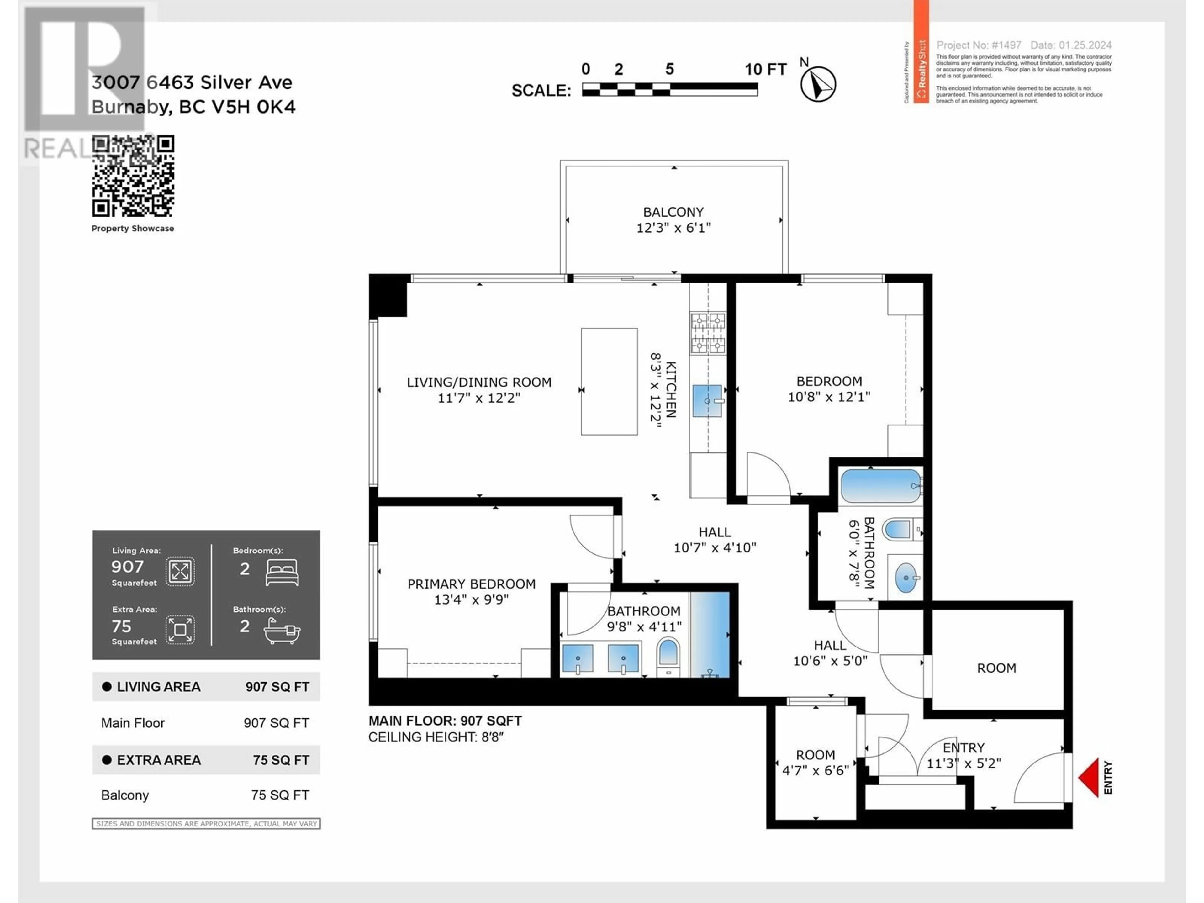 Floor plan for 3007 6463 SILVER AVENUE, Burnaby British Columbia V5H0K4