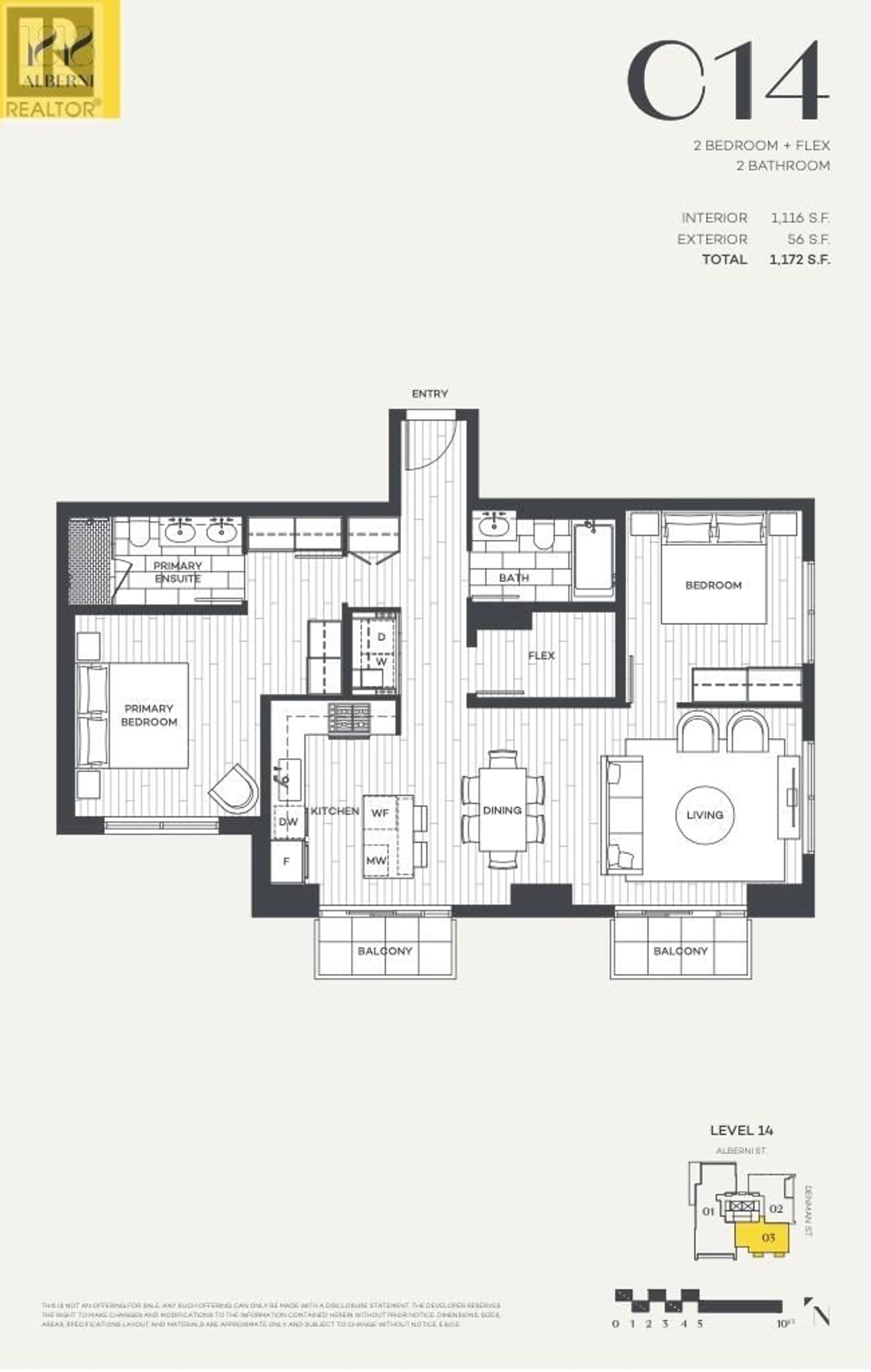 Floor plan for 1403 1818 ALBERNI STREET, Vancouver British Columbia V6G1B3