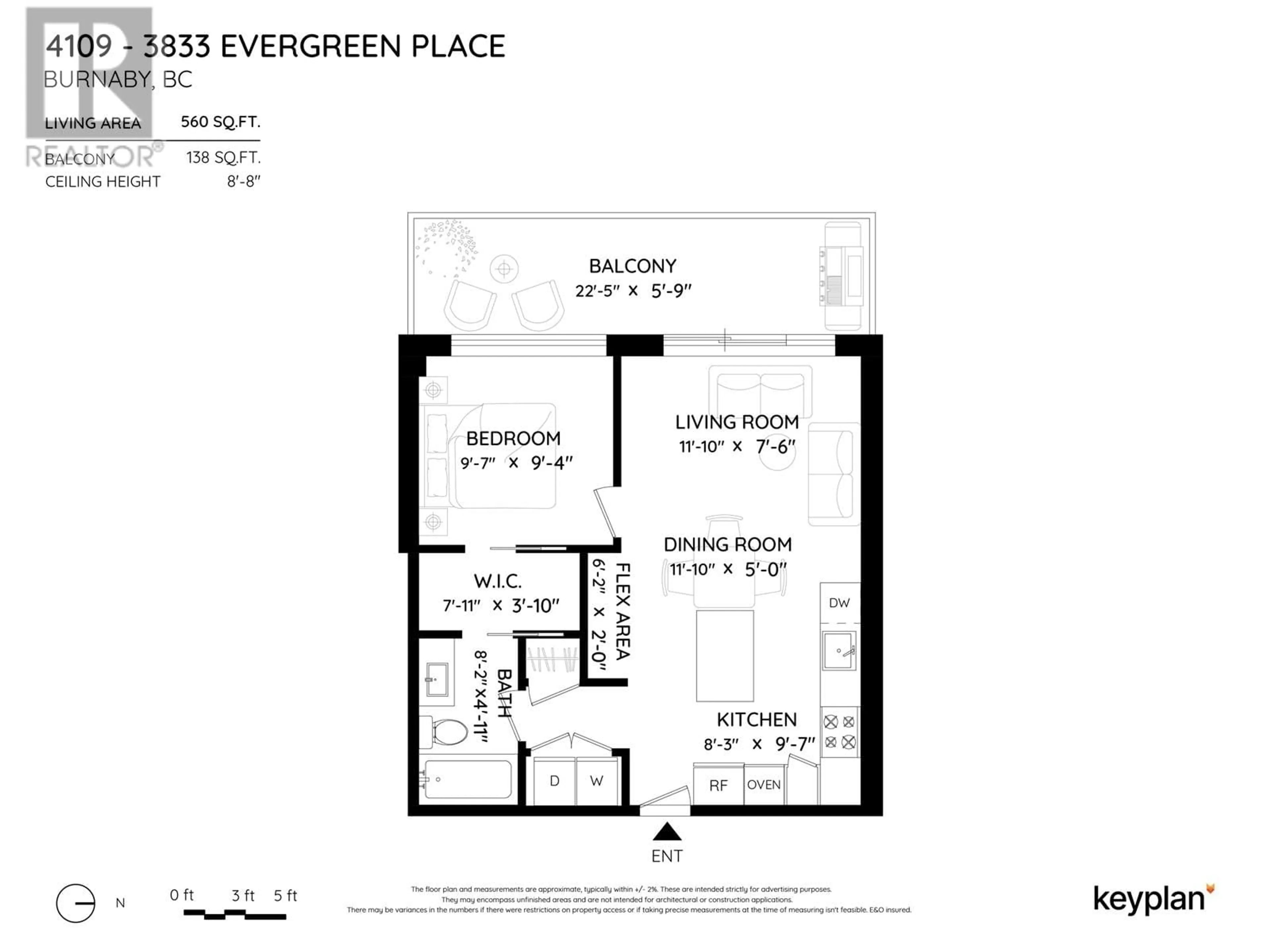 Floor plan for 4109 3833 EVERGREEN PLACE, Burnaby British Columbia V3J0M2