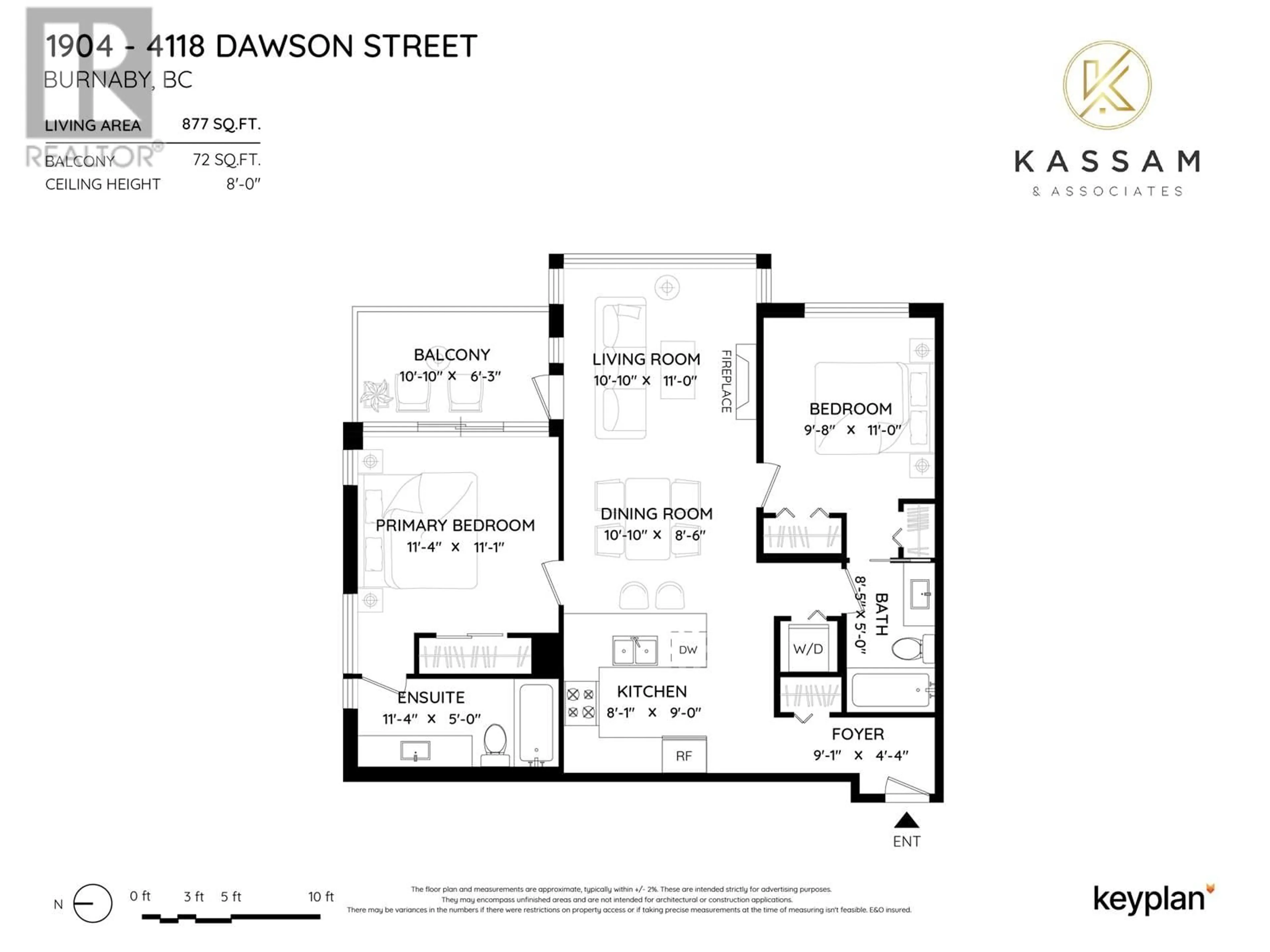 Floor plan for 1904 4118 DAWSON STREET, Burnaby British Columbia V5C0A3