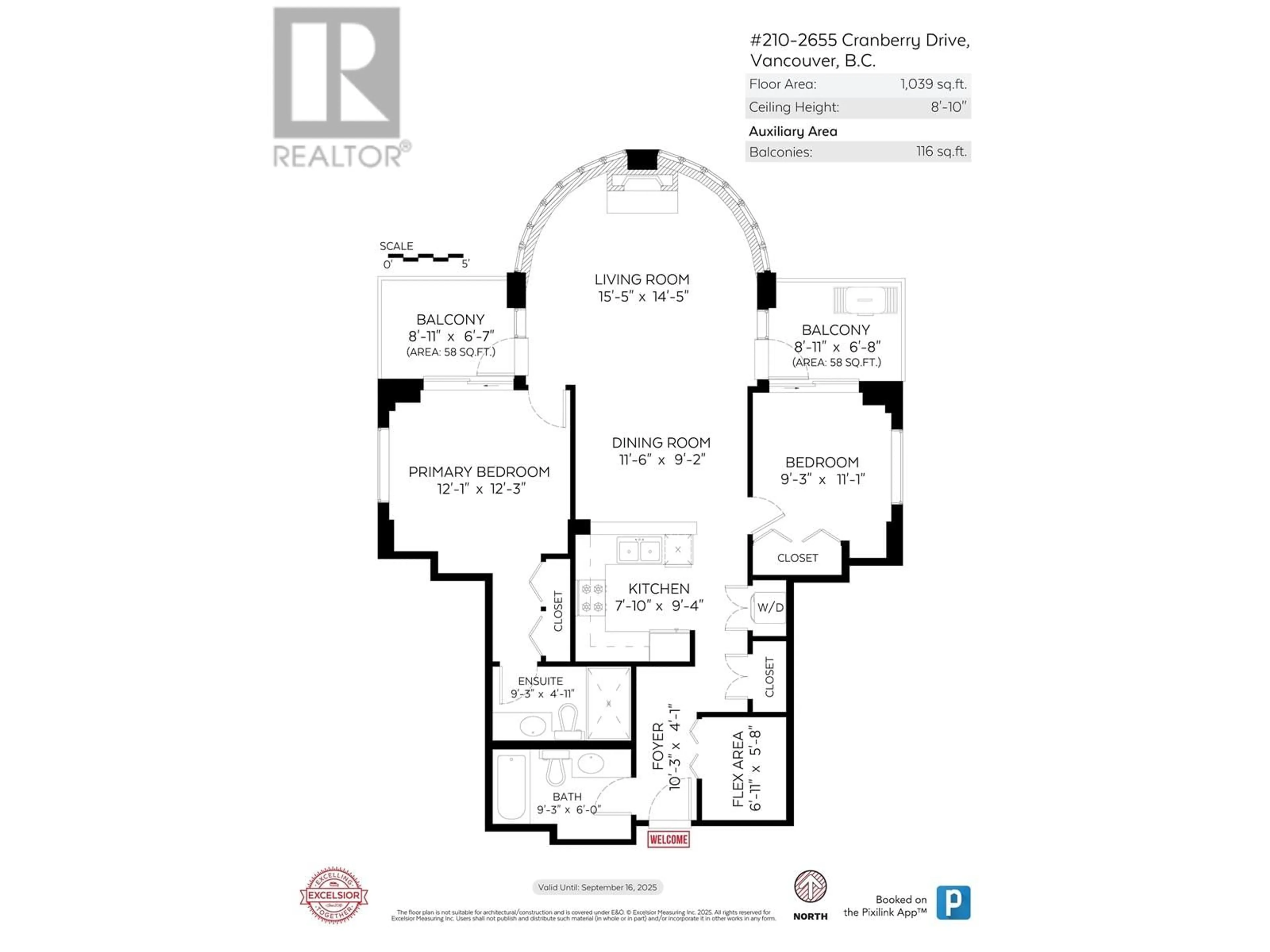 Floor plan for 210 2655 CRANBERRY DRIVE, Vancouver British Columbia V6K4V5