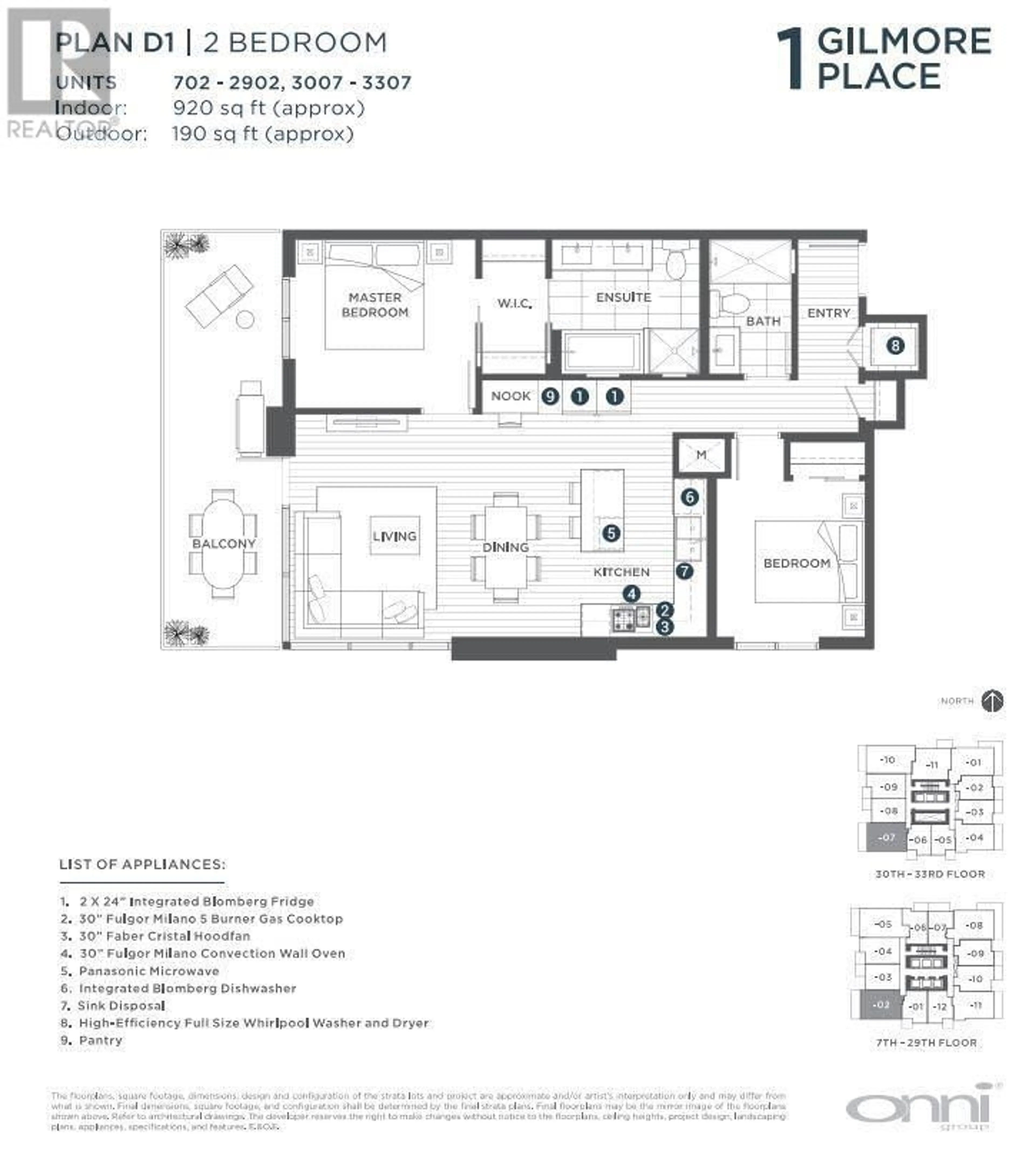 Floor plan for 3107 - 2186 GILMORE AVENUE, Burnaby British Columbia V5C0N7