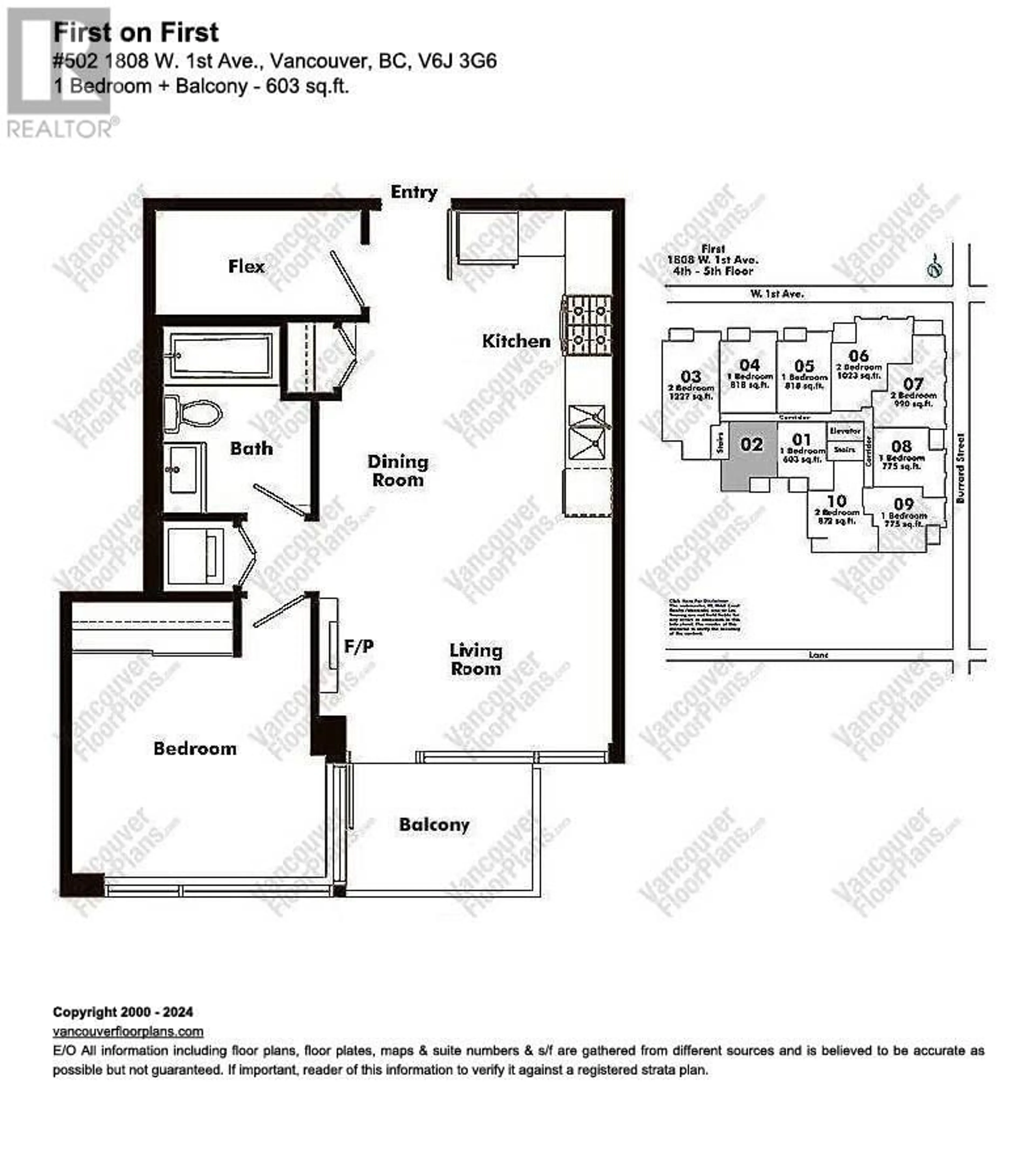 Floor plan for 502 1808 W 1ST AVENUE, Vancouver British Columbia V6J0B3