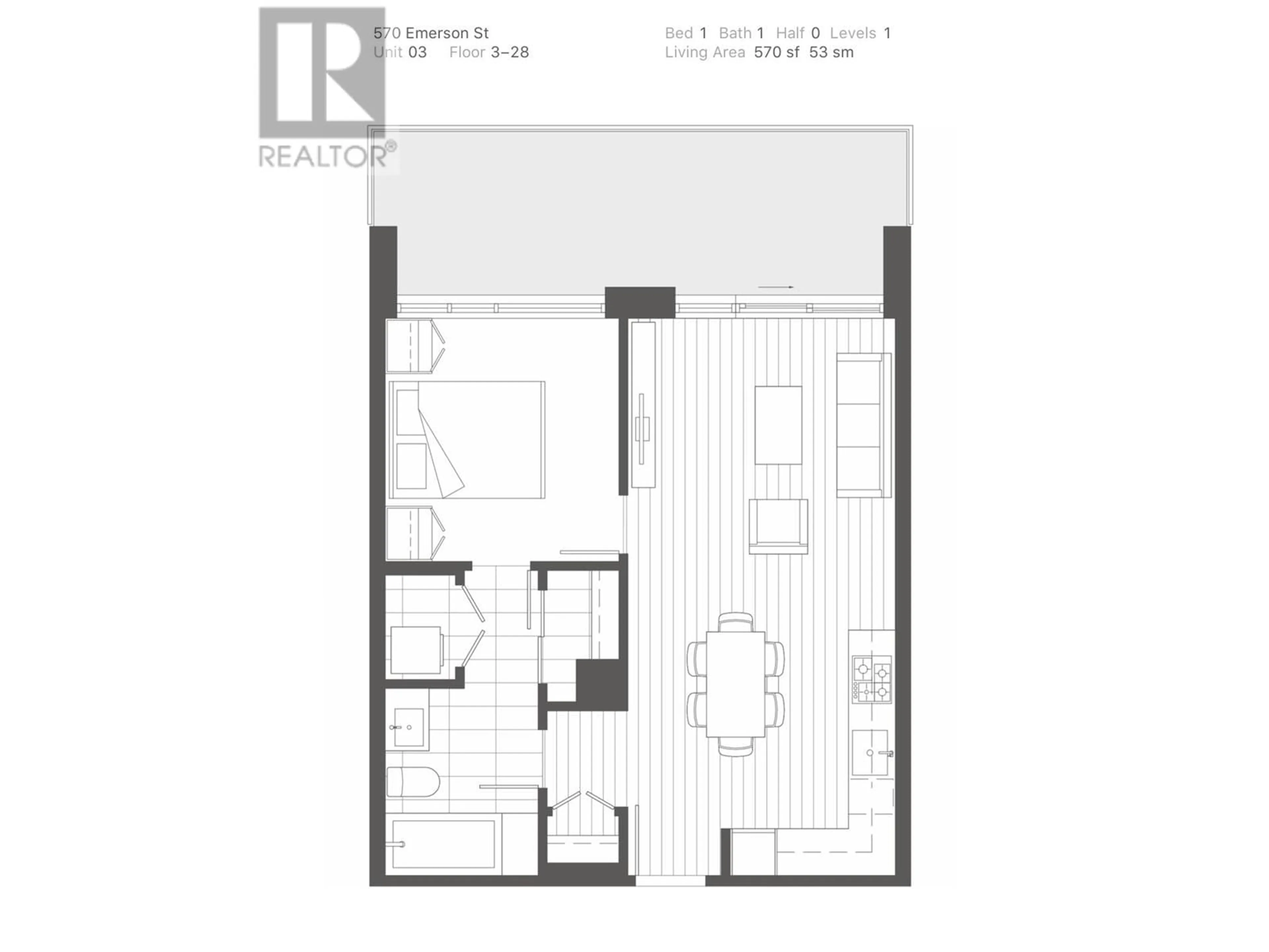 Floor plan for 2203 570 EMERSON STREET, Coquitlam British Columbia V3J0G3