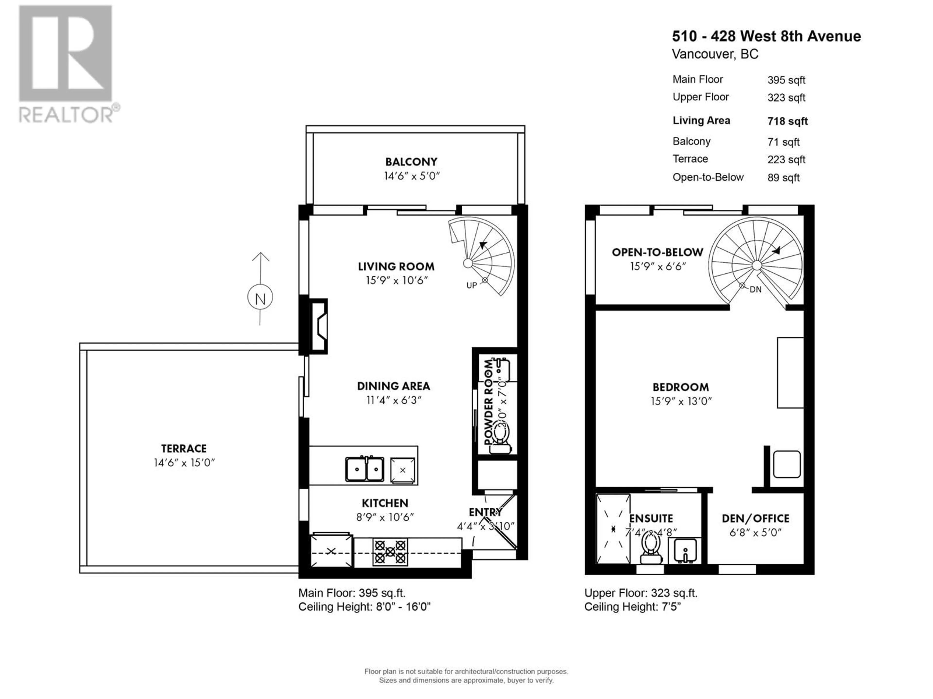 Floor plan for 510 428 W 8TH AVENUE, Vancouver British Columbia V5Y1N9