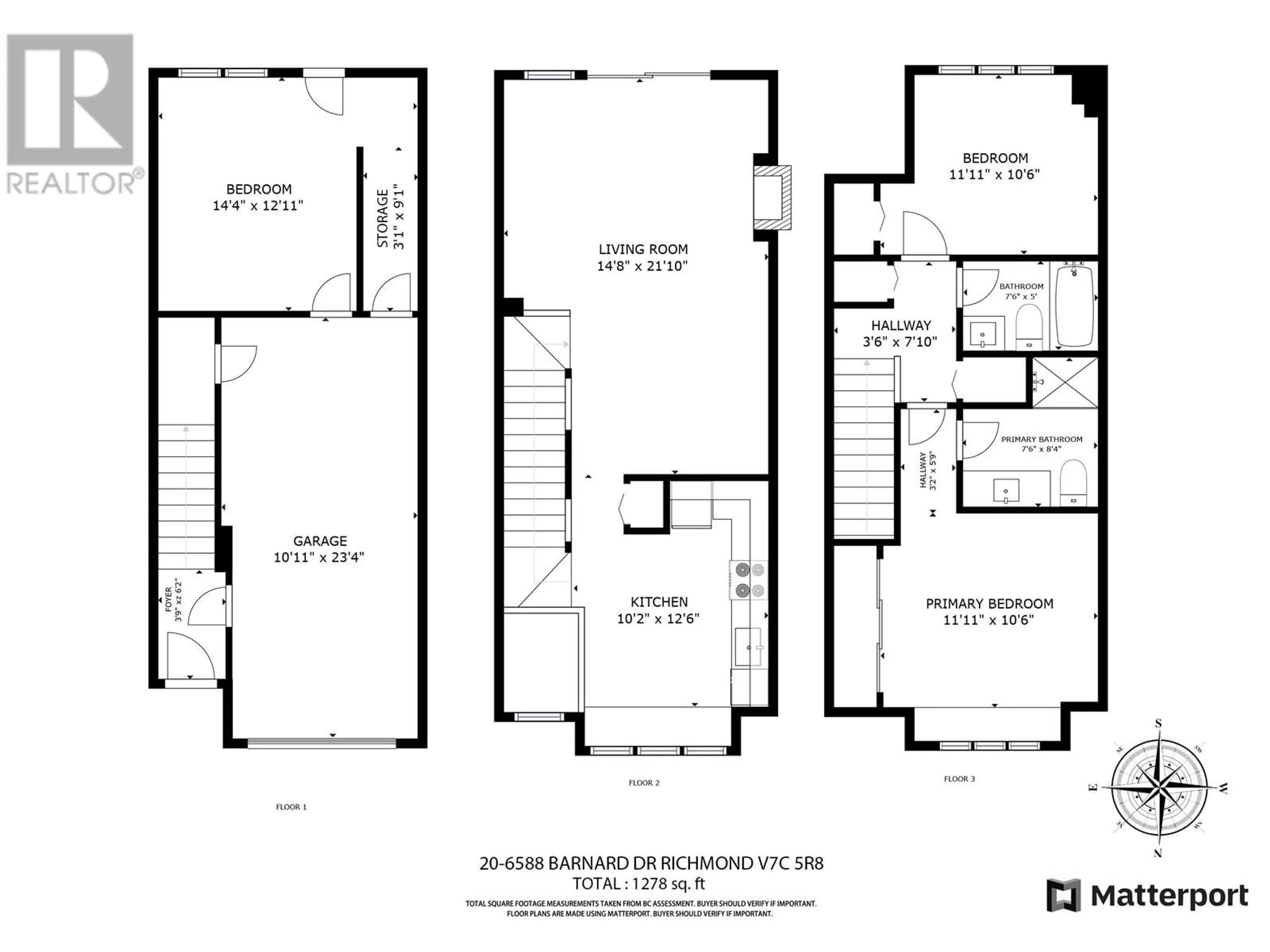 Floor plan for 20 6588 BARNARD DRIVE, Richmond British Columbia V7C5R8