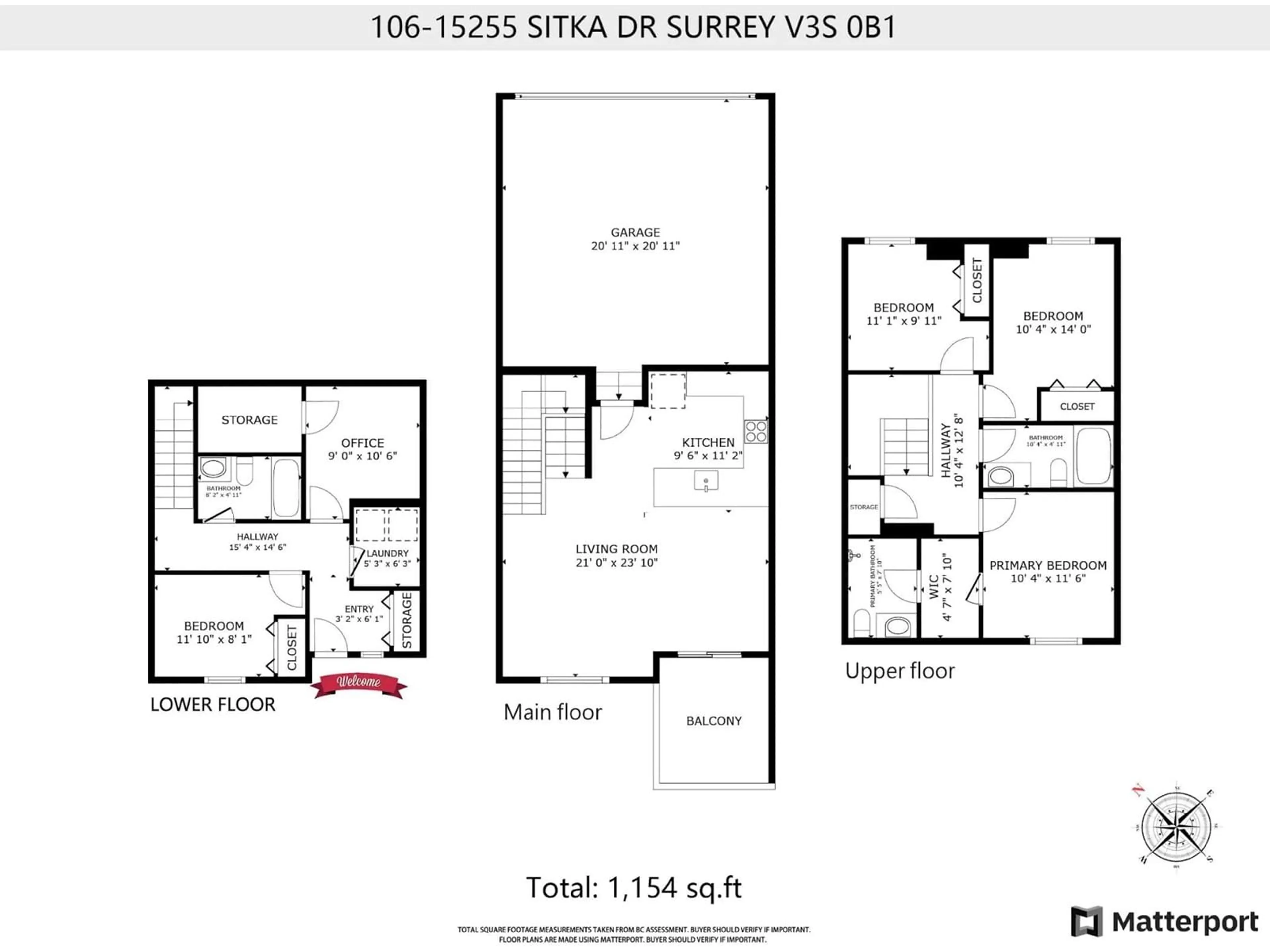 Floor plan for 106 15255 SITKA DRIVE, Surrey British Columbia V3S0B1