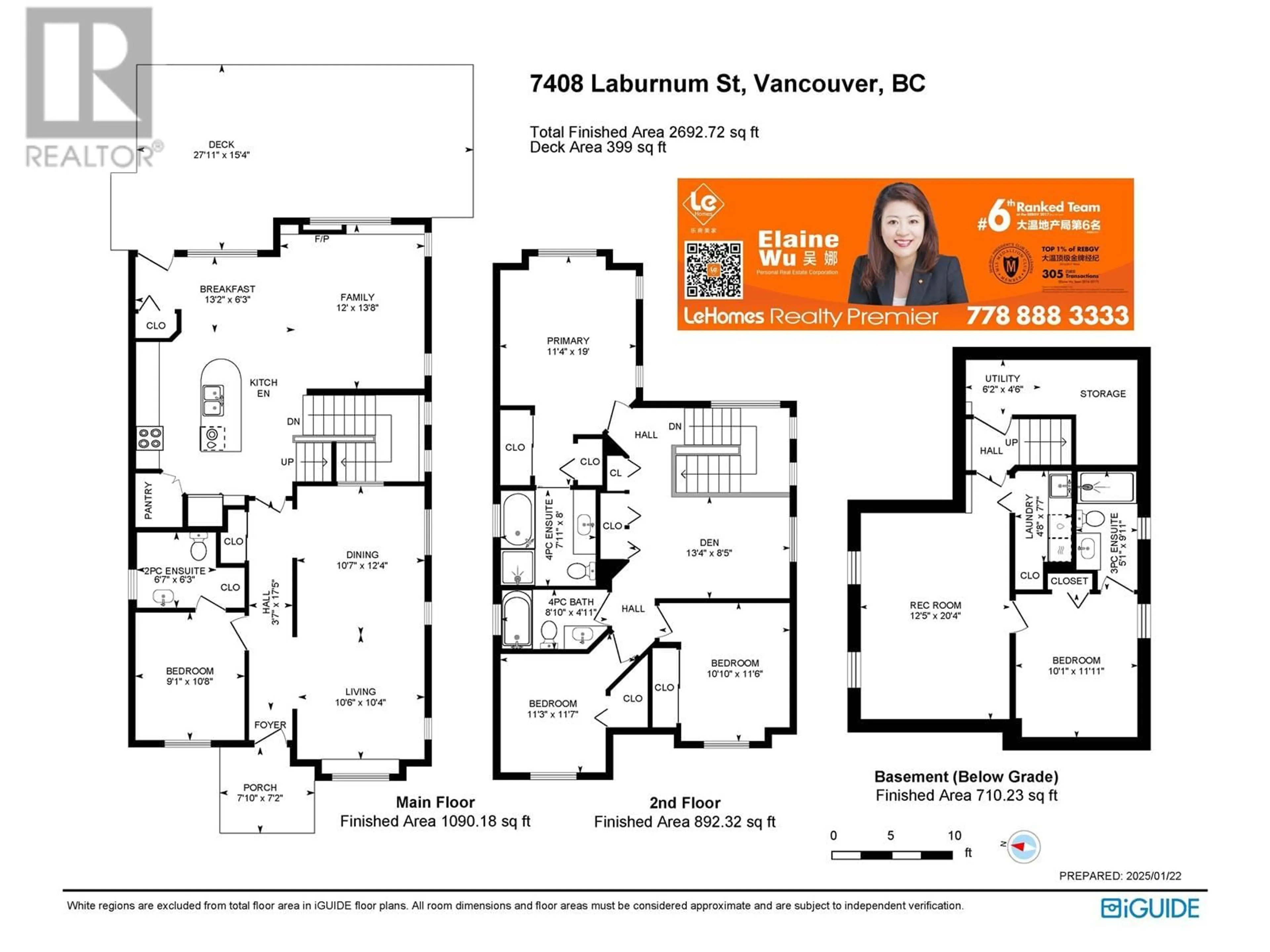 Floor plan for 7408 LABURNUM STREET, Vancouver British Columbia V6P5N3