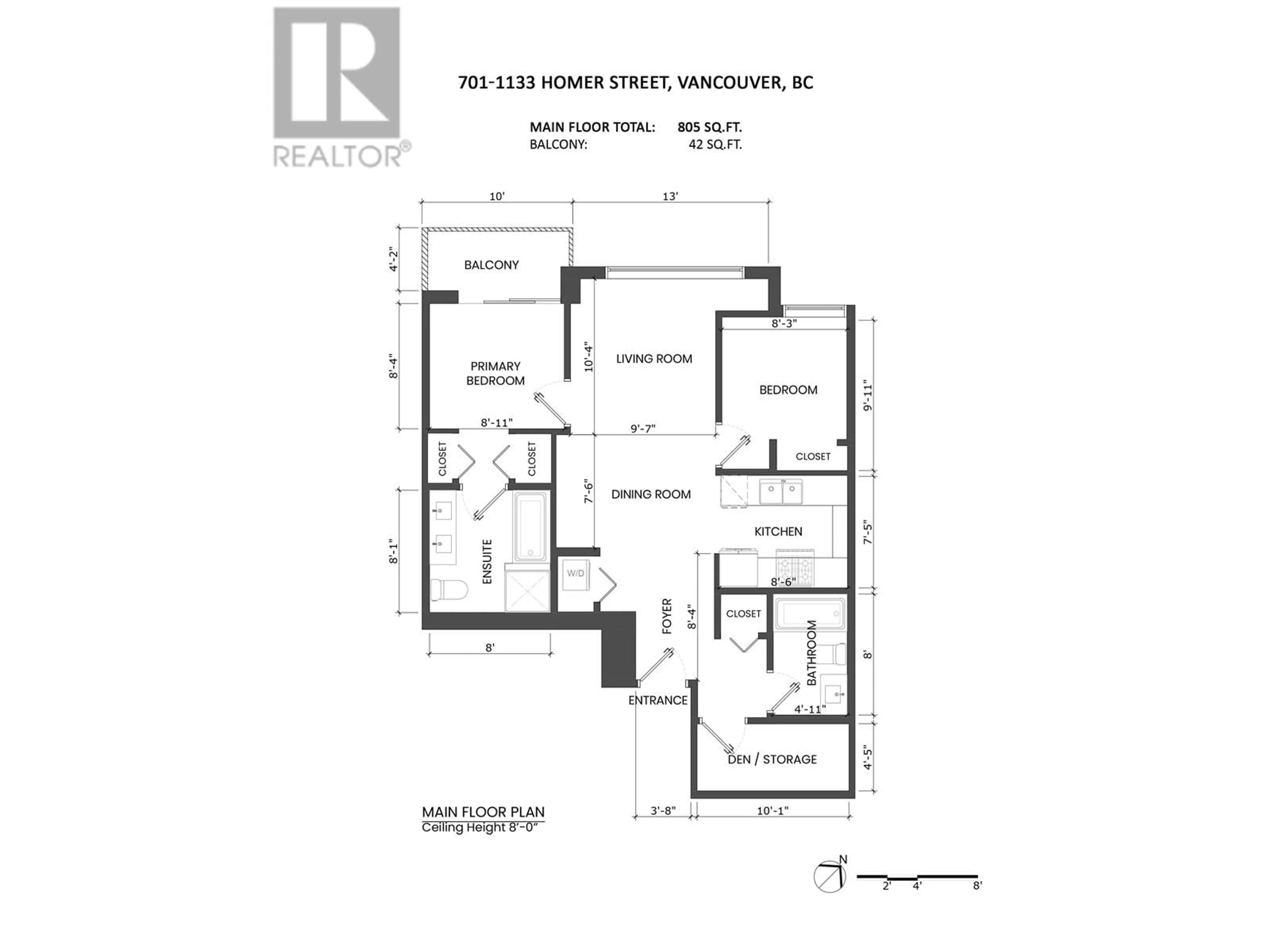 Floor plan for 701 - 1133 HOMER STREET, Vancouver British Columbia V6B0B1