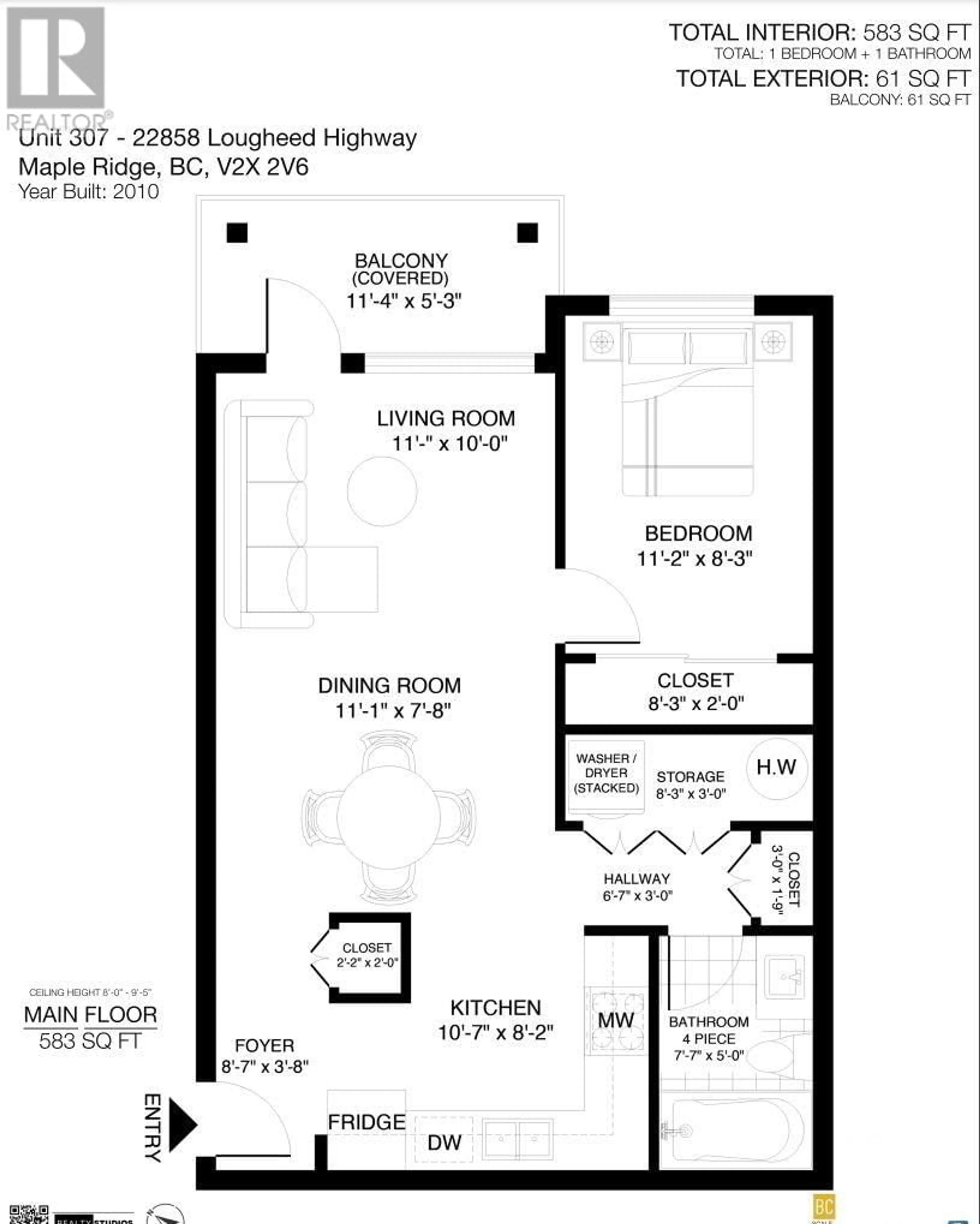 Floor plan for 307 22858 LOUGHEED HIGHWAY, Maple Ridge British Columbia V2X2V6