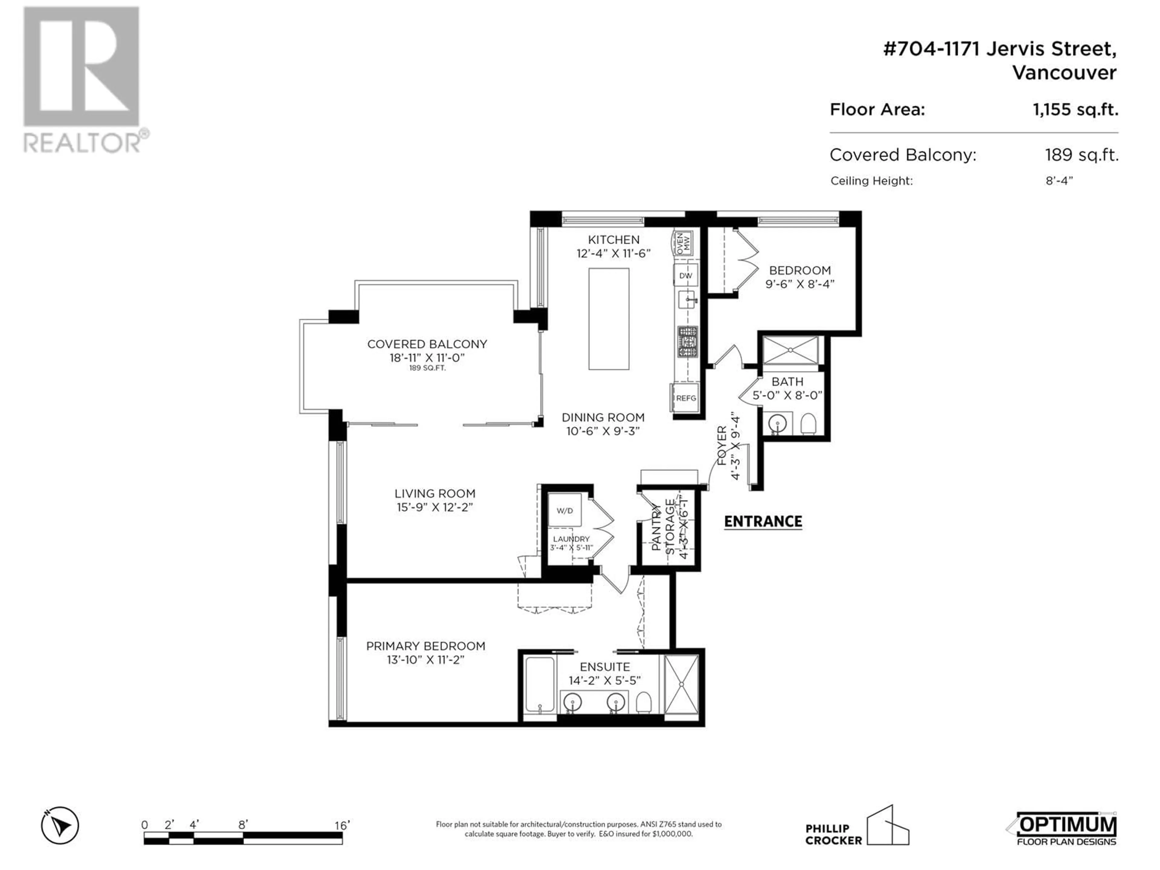 Floor plan for 704 1171 JERVIS STREET, Vancouver British Columbia V6E0C9