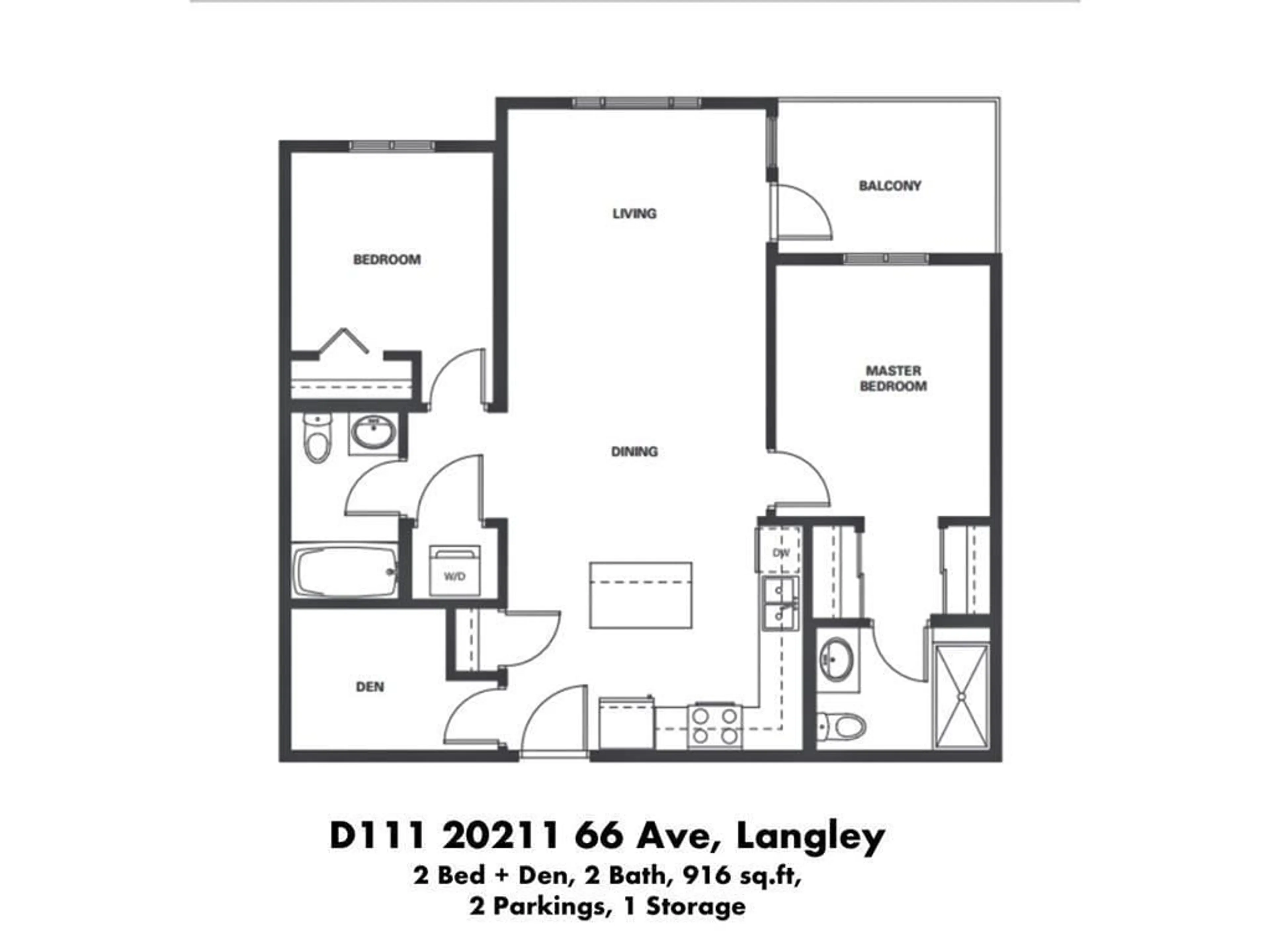 Floor plan for D111 20211 66 AVENUE, Langley British Columbia V2Y0L4