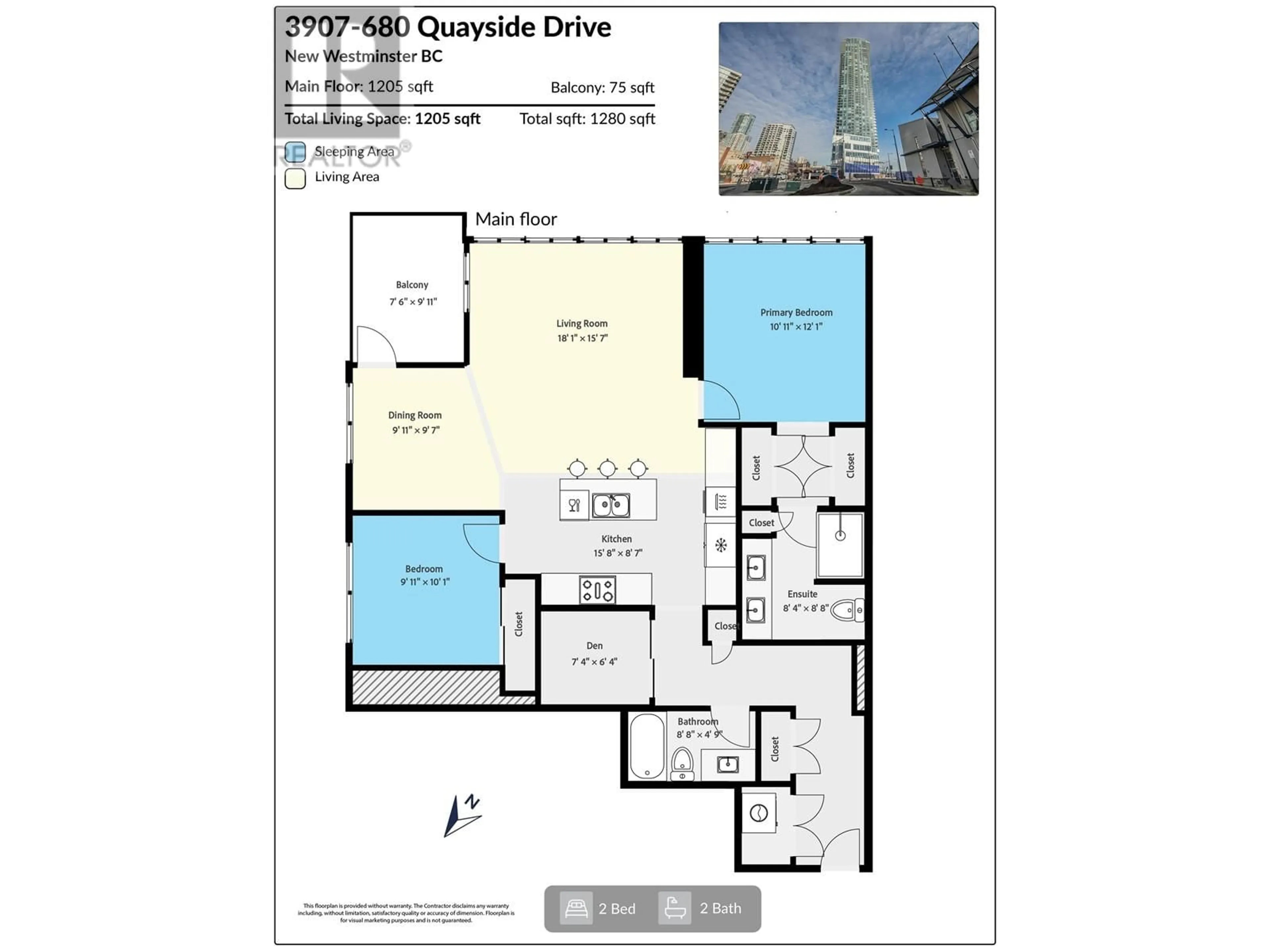 Floor plan for 3907 680 QUAYSIDE DRIVE, New Westminster British Columbia V3M0P2