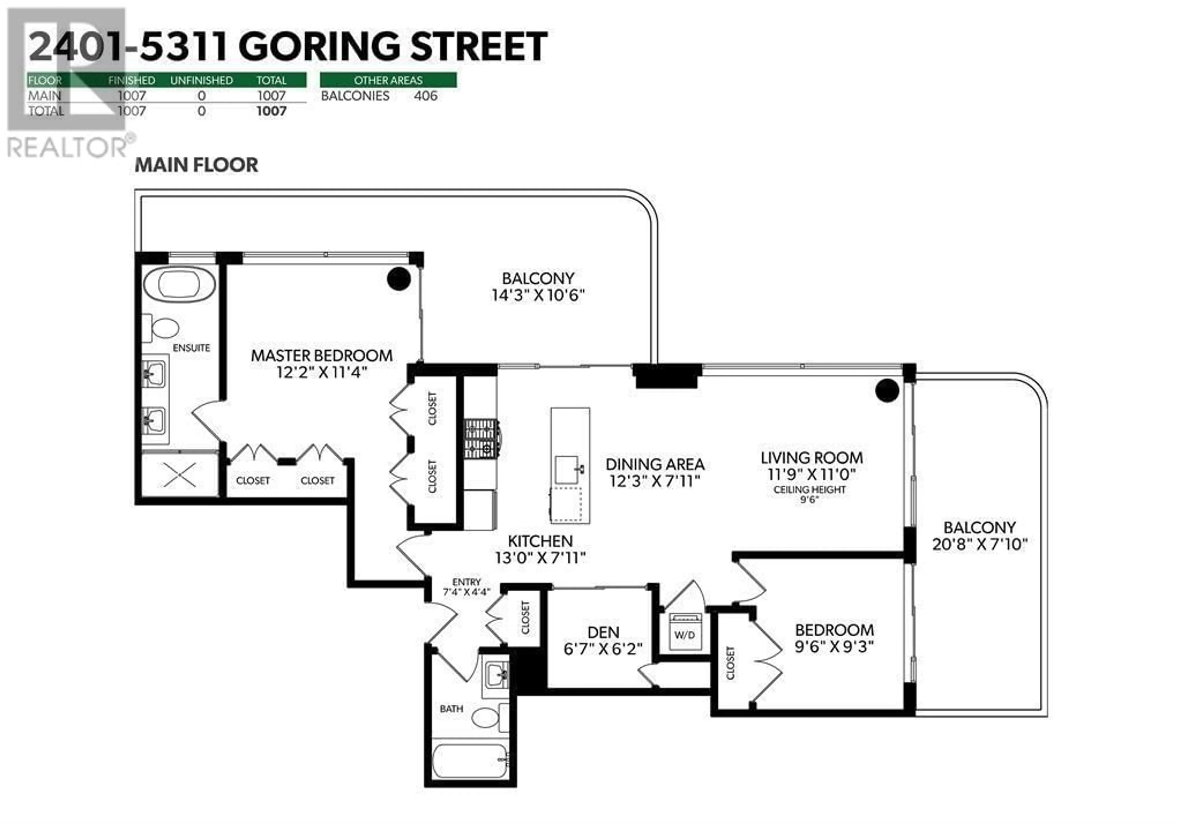 Floor plan for 2401 - 5311 GORING STREET, Burnaby British Columbia V5B0B5