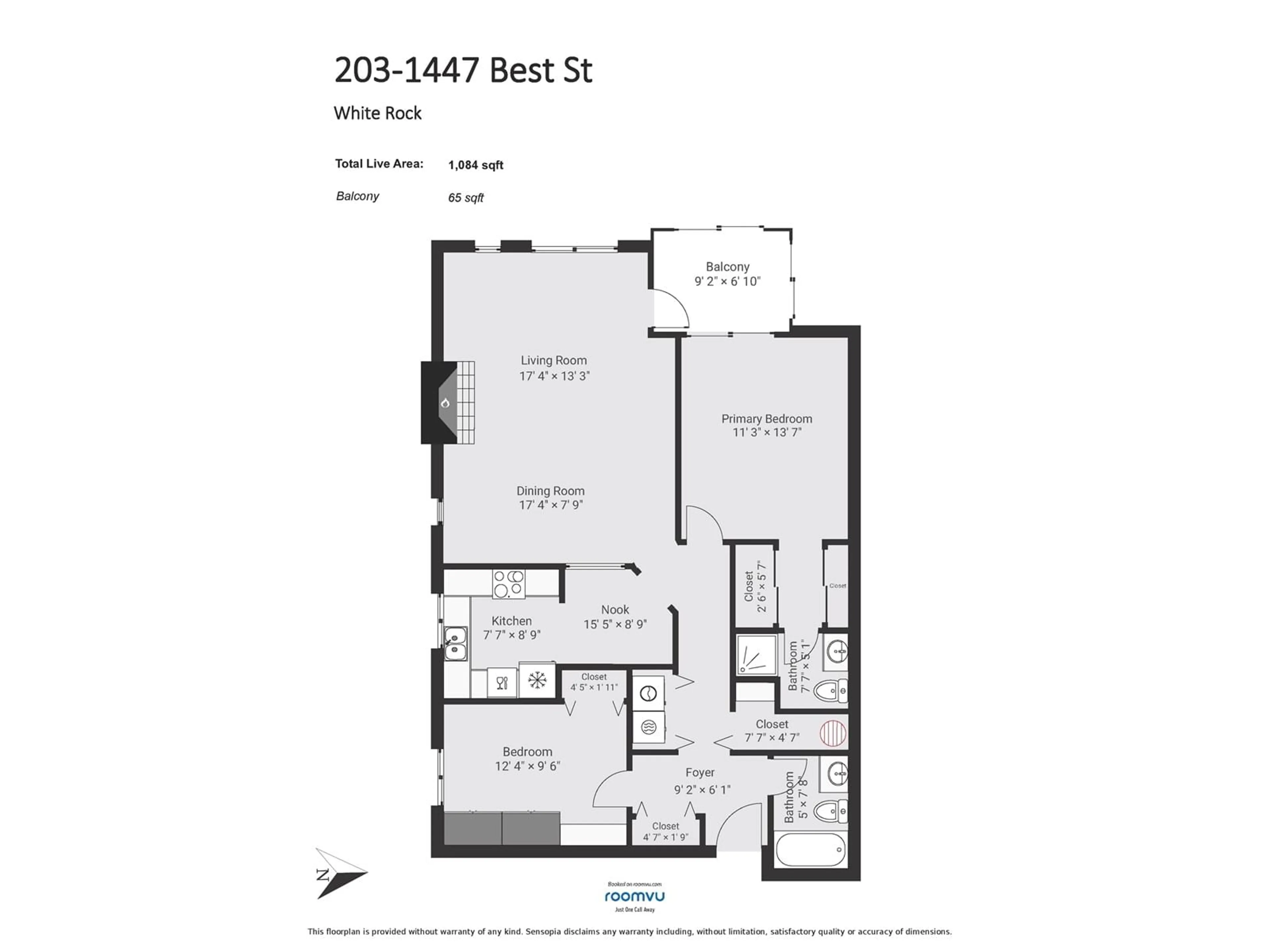 Floor plan for 203 1447 BEST STREET, White Rock British Columbia V4B4E5