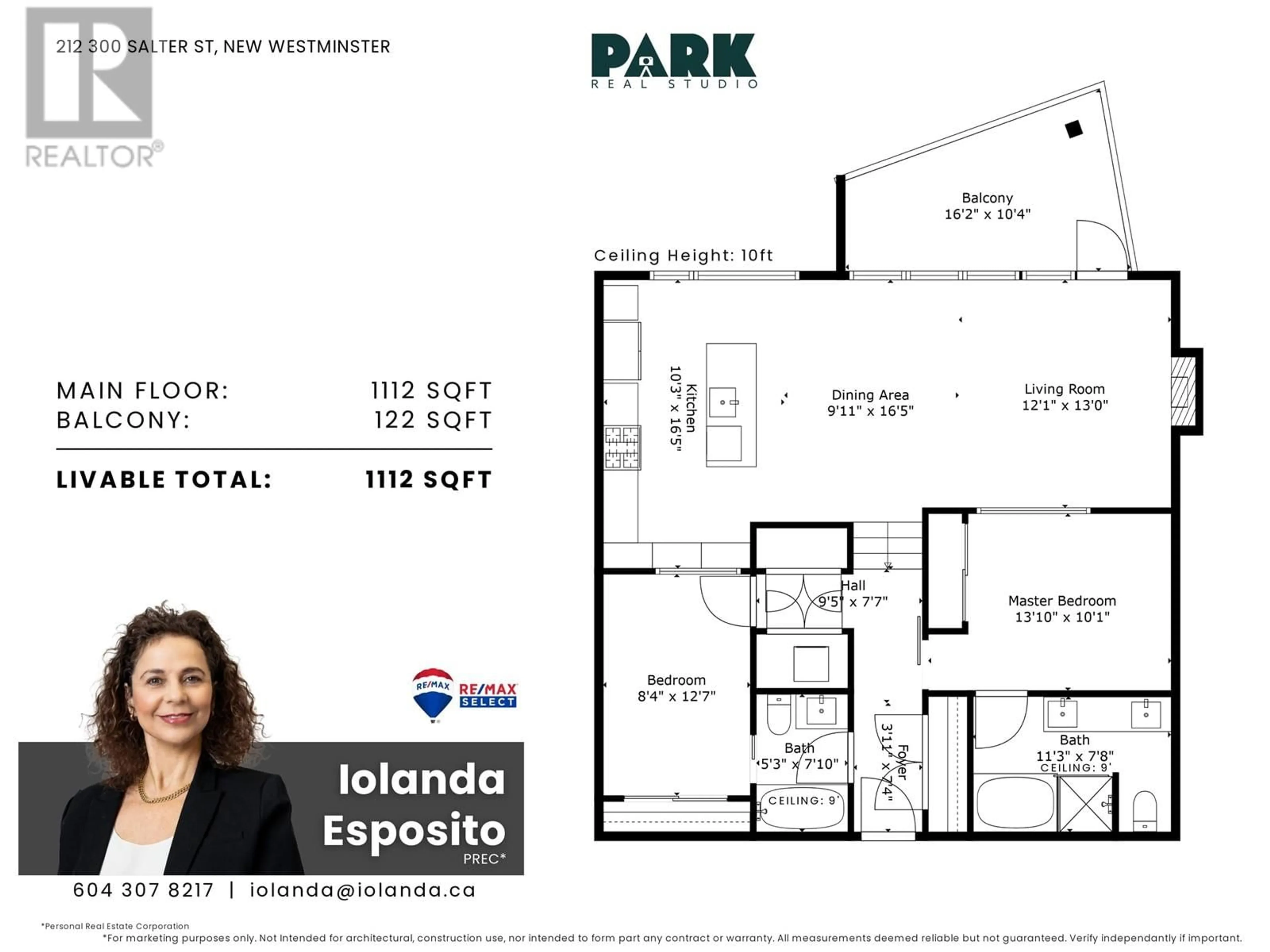 Floor plan for 212 300 SALTER STREET, New Westminster British Columbia V3M0L9