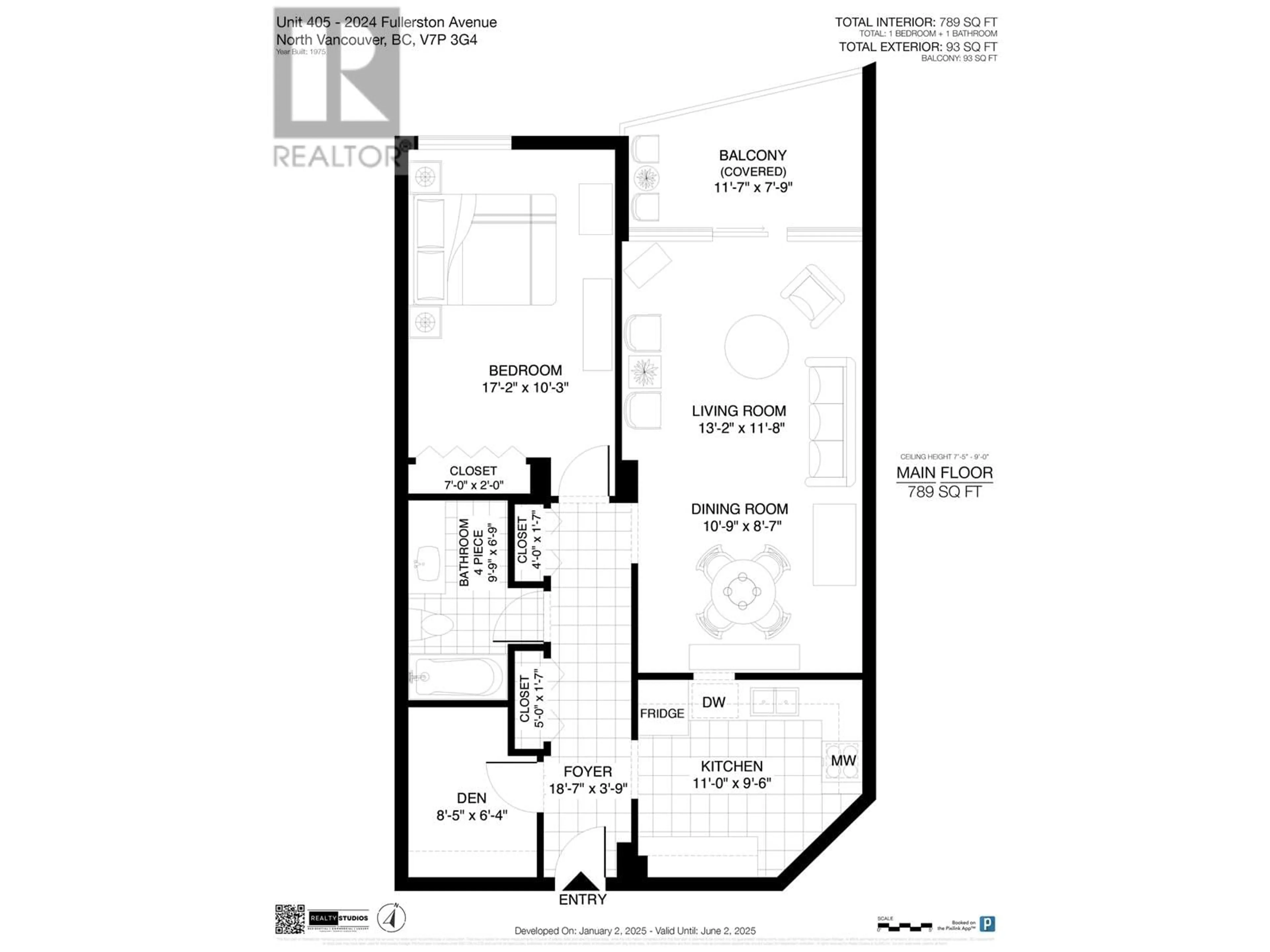 Floor plan for 405 2024 FULLERTON AVENUE, North Vancouver British Columbia V7P3G4