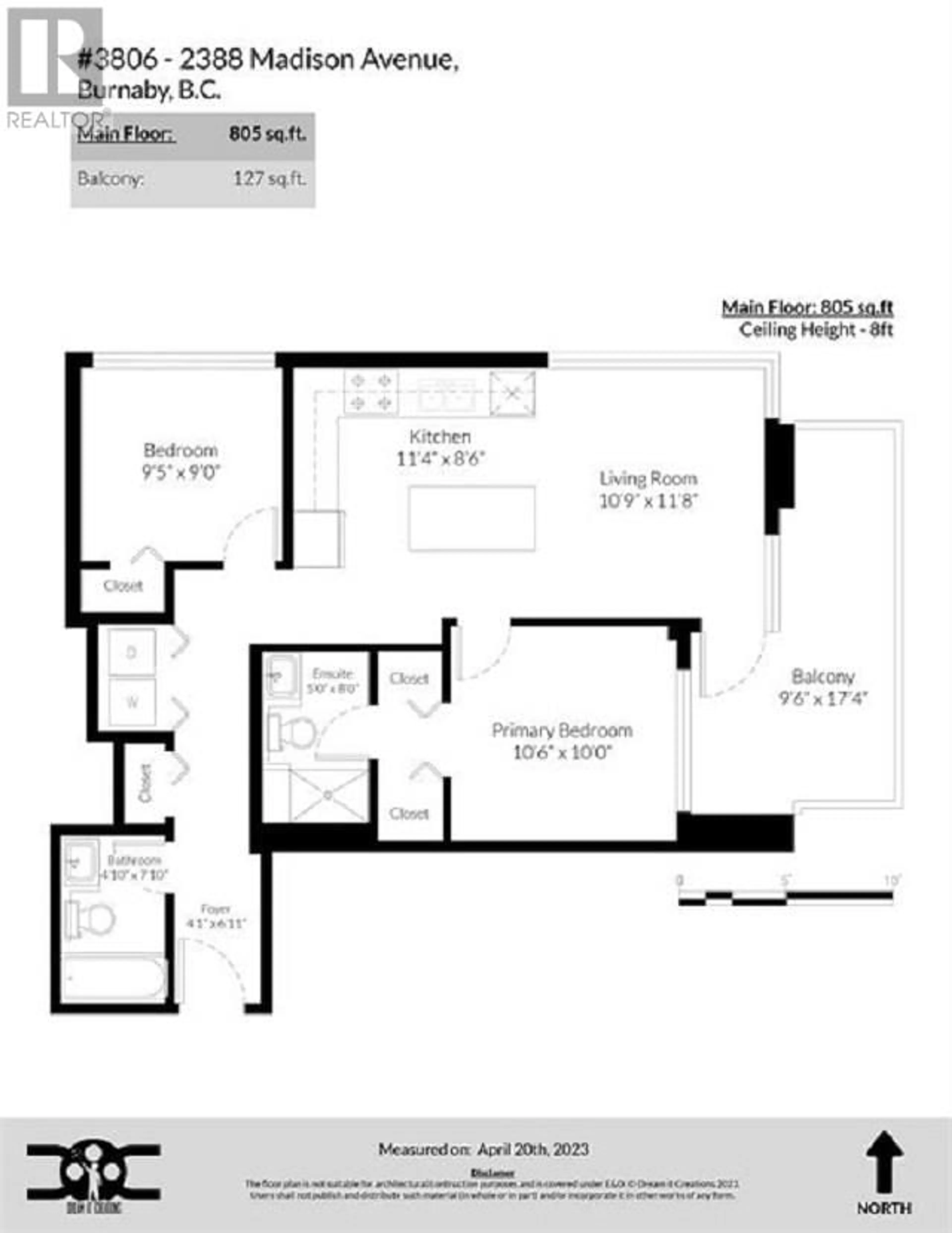 Floor plan for 3806 - 2388 MADISON AVENUE, Burnaby British Columbia V5C0K8