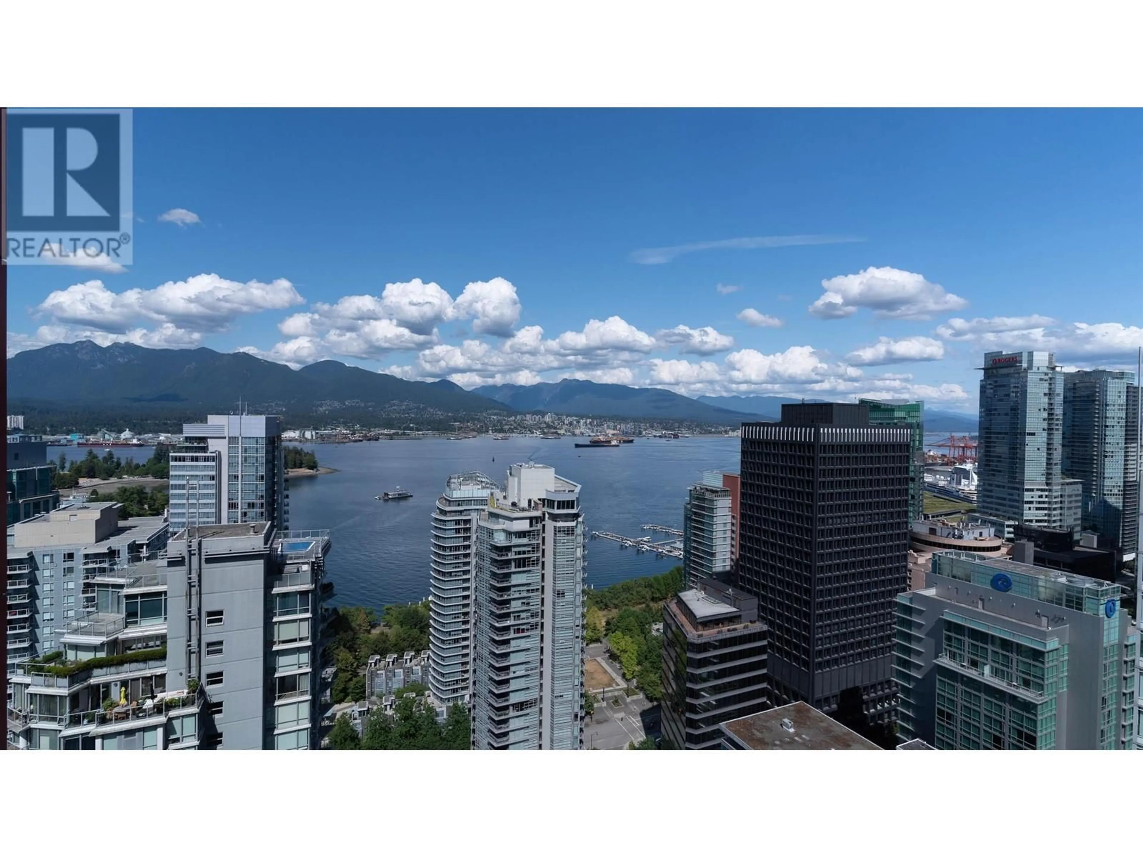 A pic from outside/outdoor area/front of a property/back of a property/a pic from drone, water/lake/river/ocean view for 3305 1211 MELVILLE STREET, Vancouver British Columbia V6E0A7