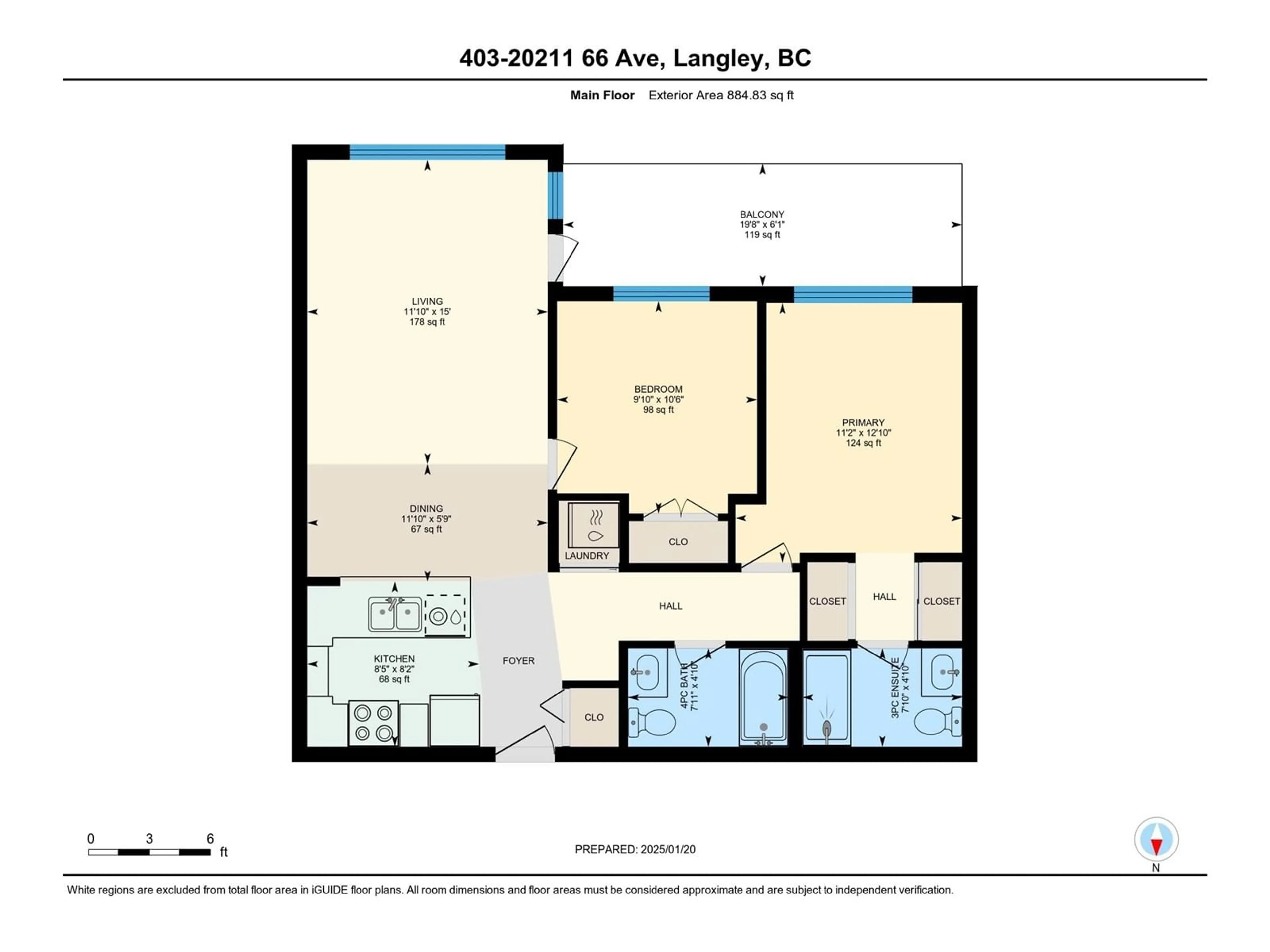 Floor plan for A403 20211 66 AVENUE, Langley British Columbia V2Y0L4