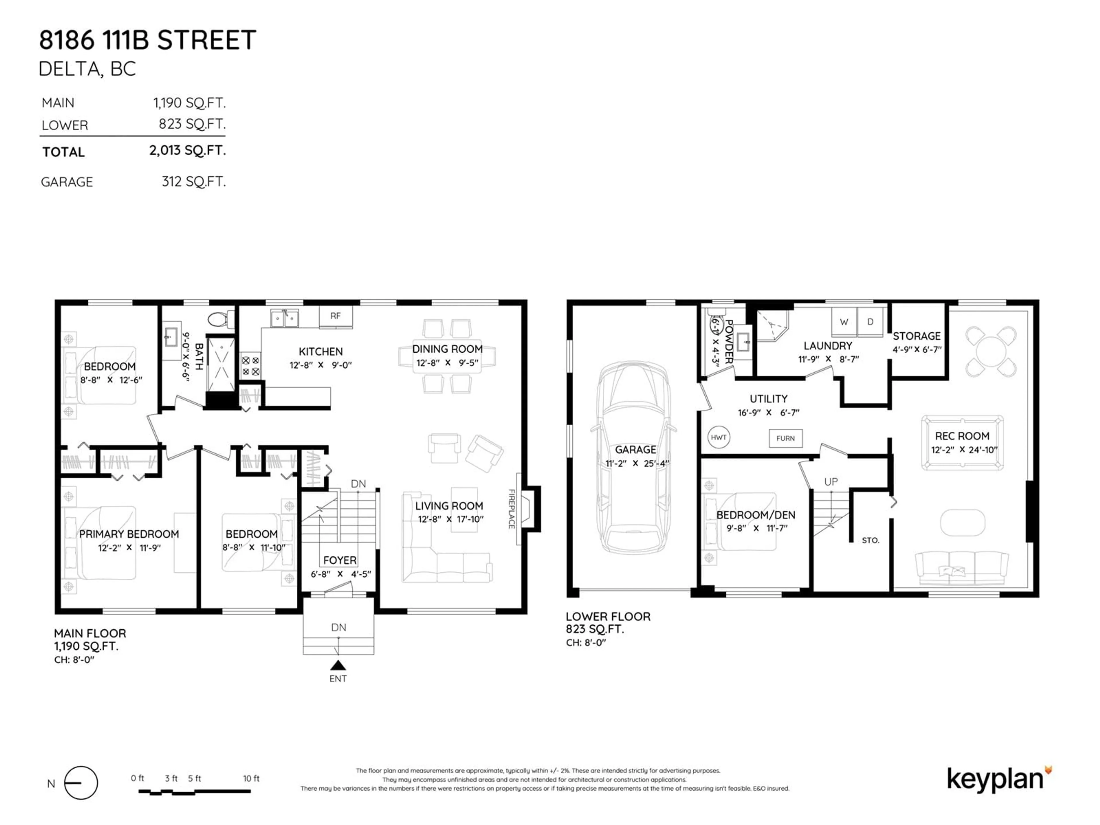 Floor plan for 8186 111B STREET, Delta British Columbia V4C4S6