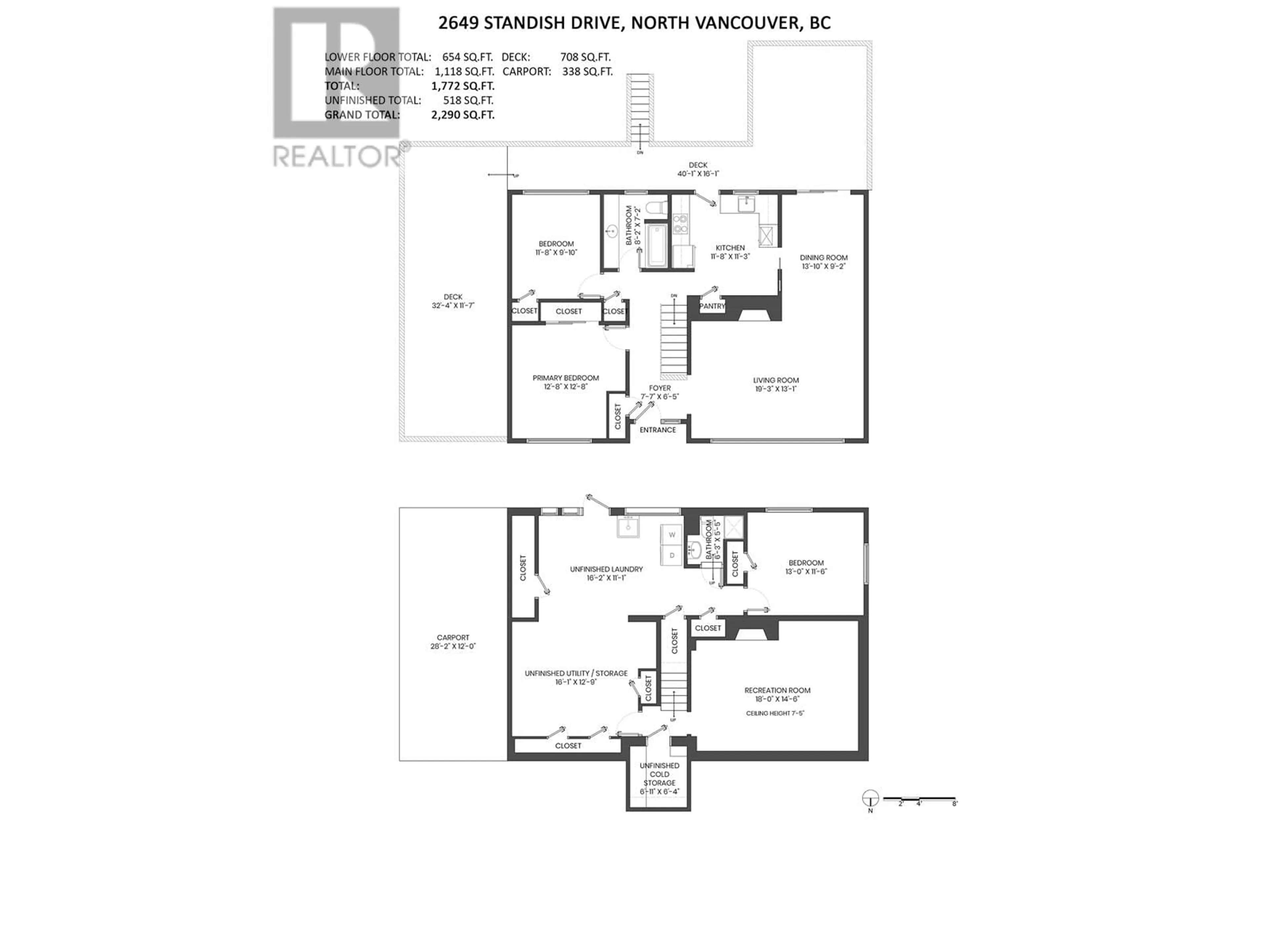 Floor plan for 2649 STANDISH DRIVE, North Vancouver British Columbia V7H1M9