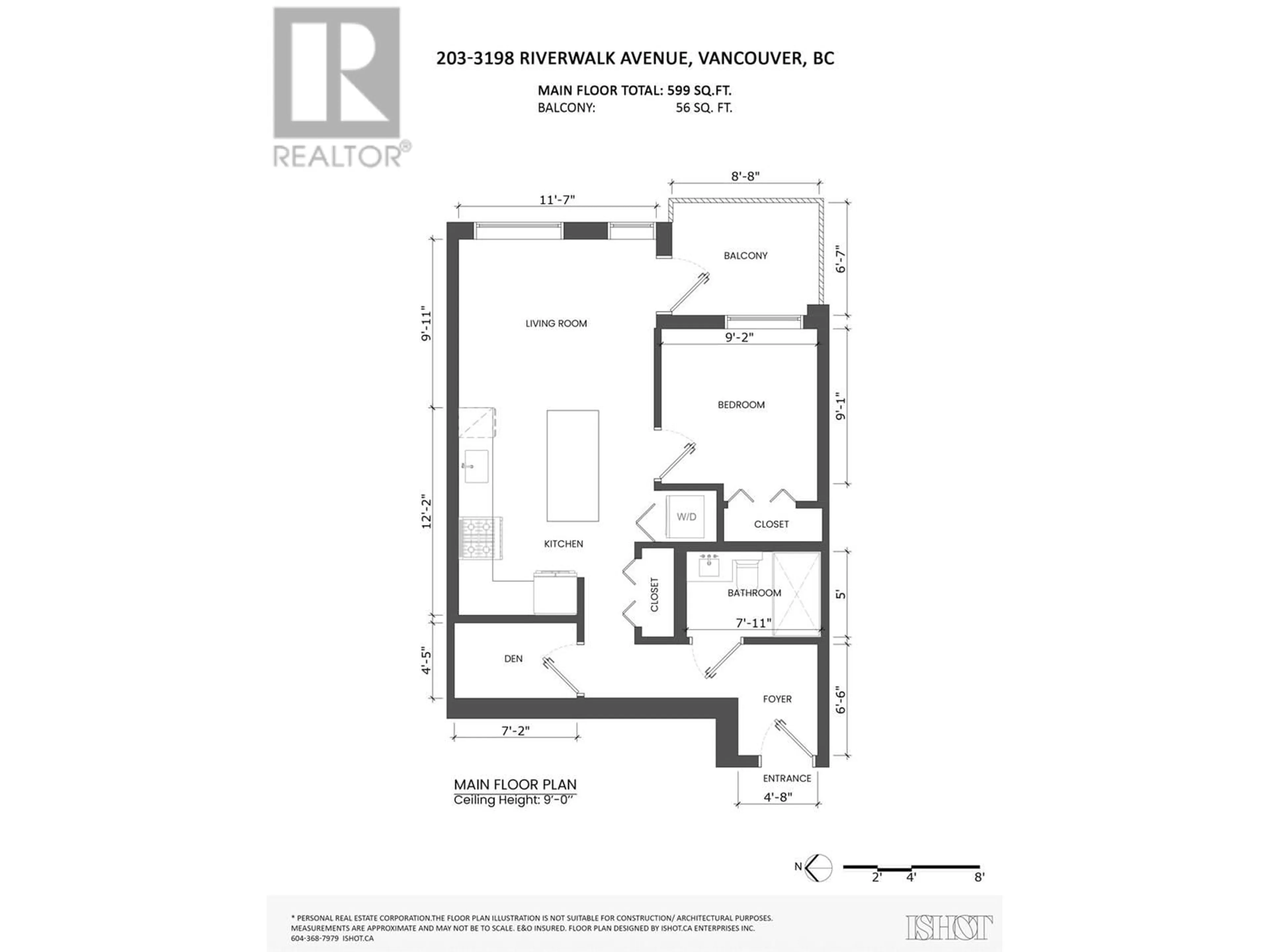 Floor plan for 203 3198 RIVERWALK AVENUE, Vancouver British Columbia V5S0E8