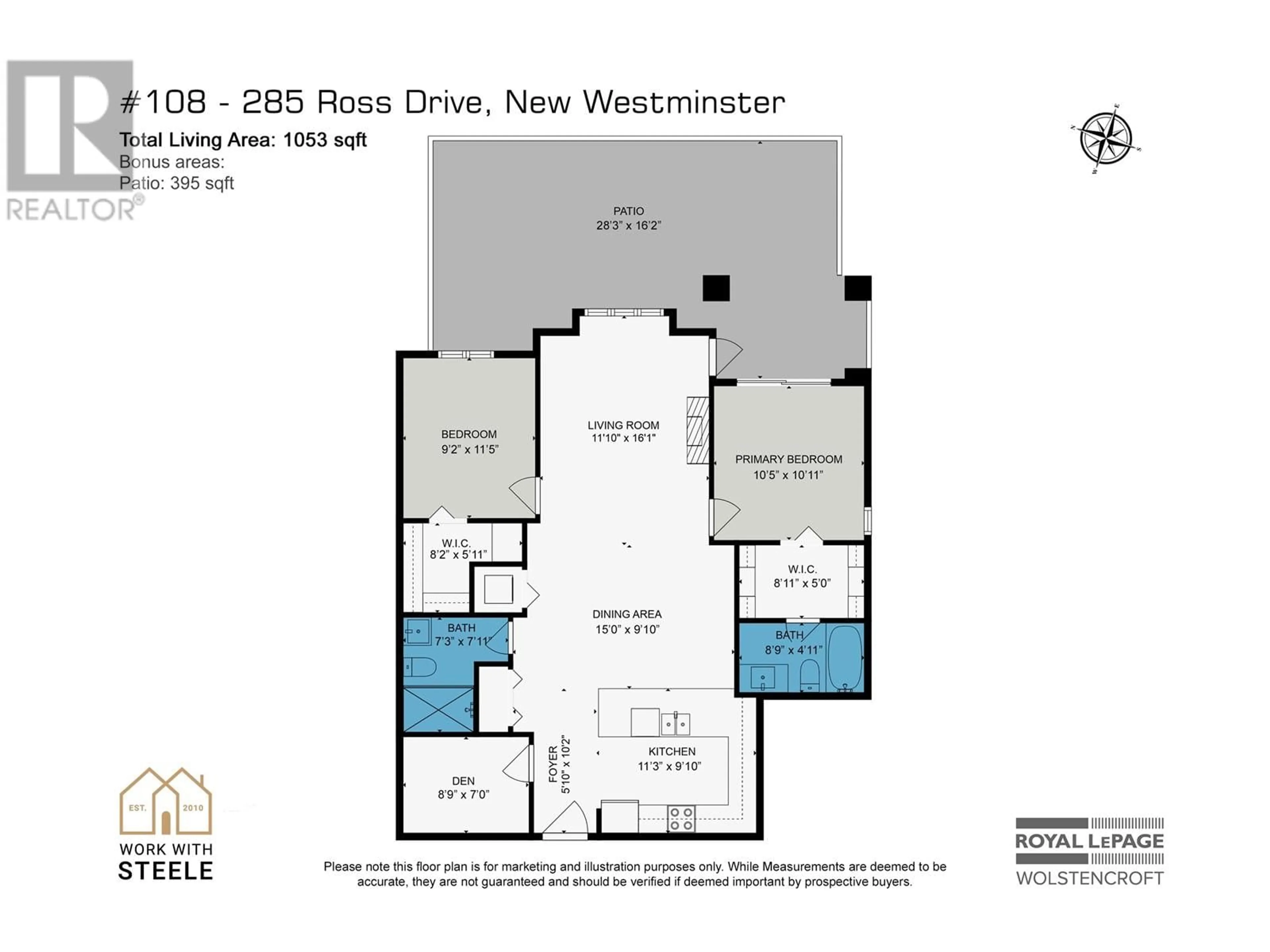 Floor plan for 108 285 ROSS DRIVE, New Westminster British Columbia V3L0B9