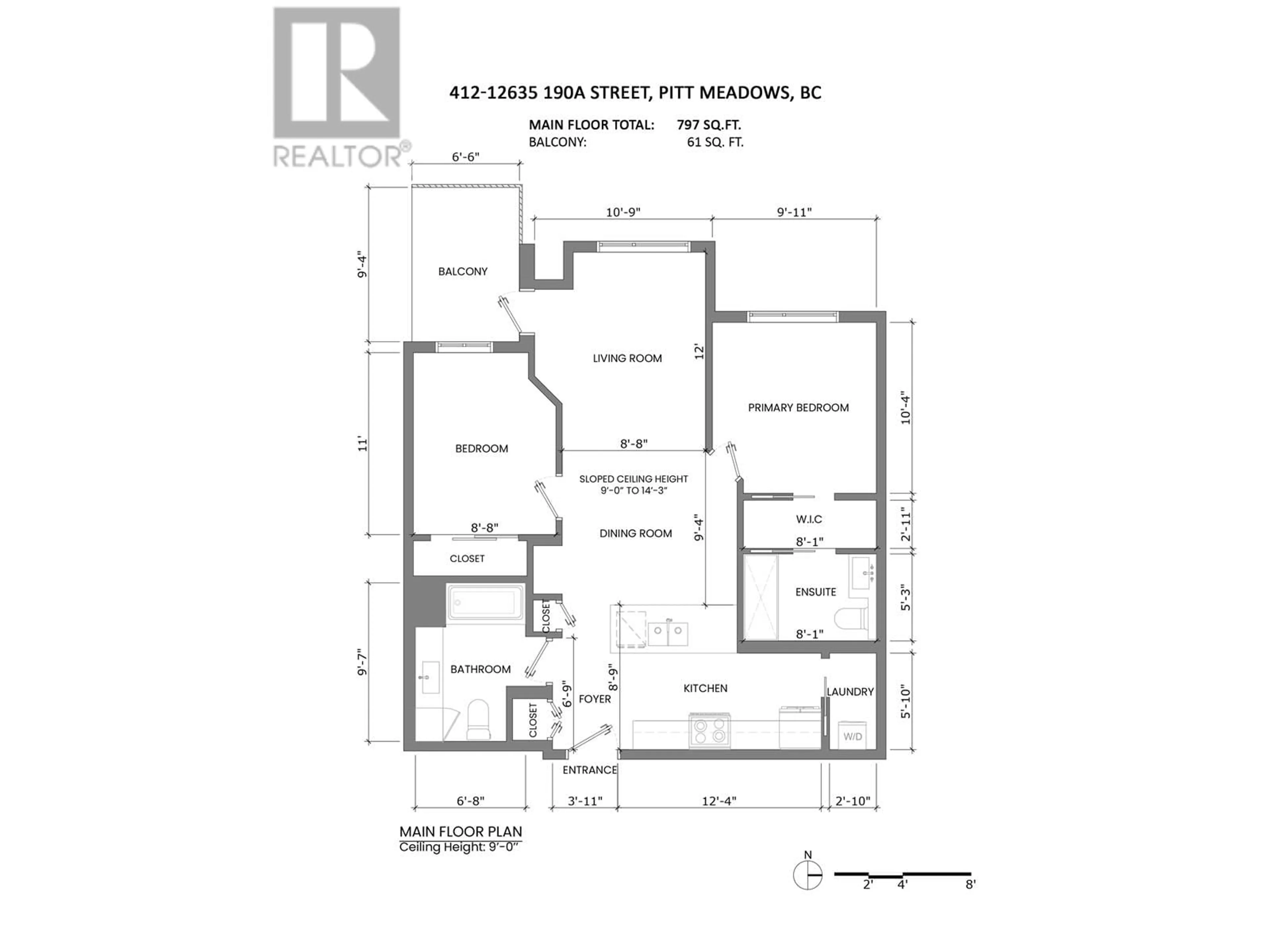 Floor plan for 412 - 12635 190A STREET, Pitt Meadows British Columbia V3Y0E8