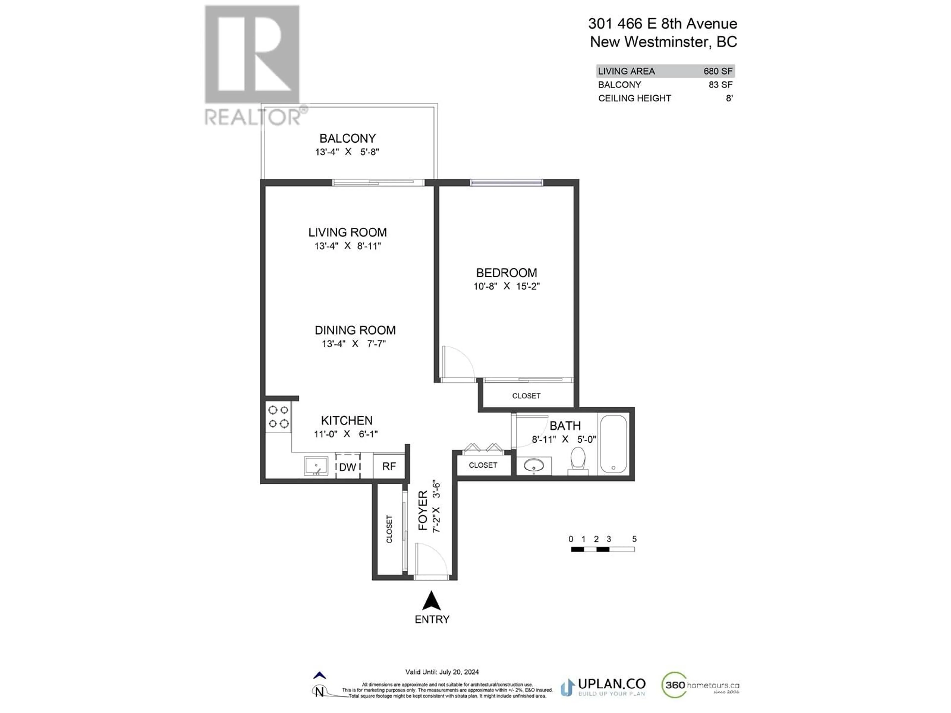 Floor plan for 301 466 E EIGHTH AVENUE, New Westminster British Columbia V3L4L2