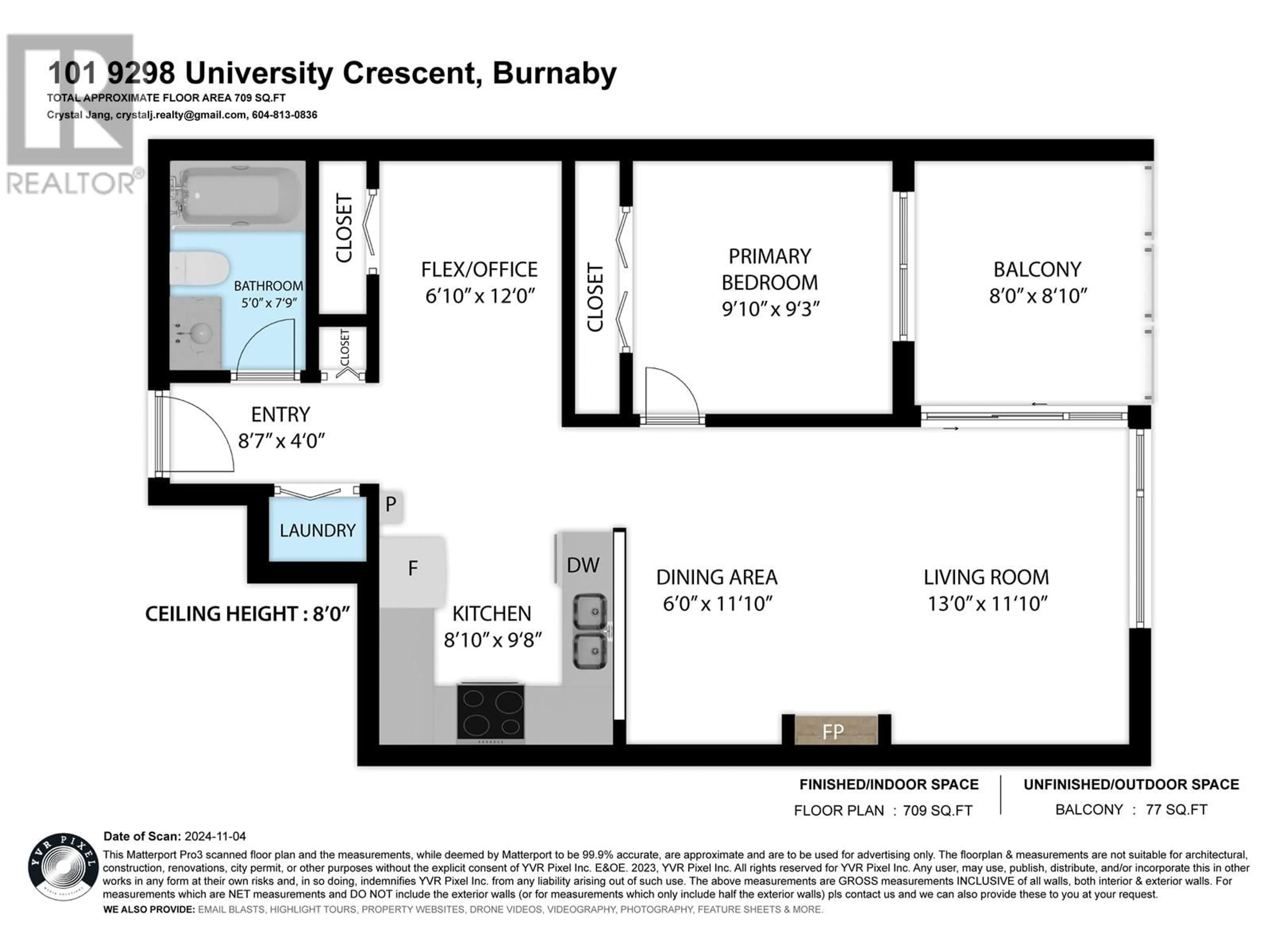 Floor plan for 101 9298 UNIVERSITY CRESCENT, Burnaby British Columbia V5A4X8