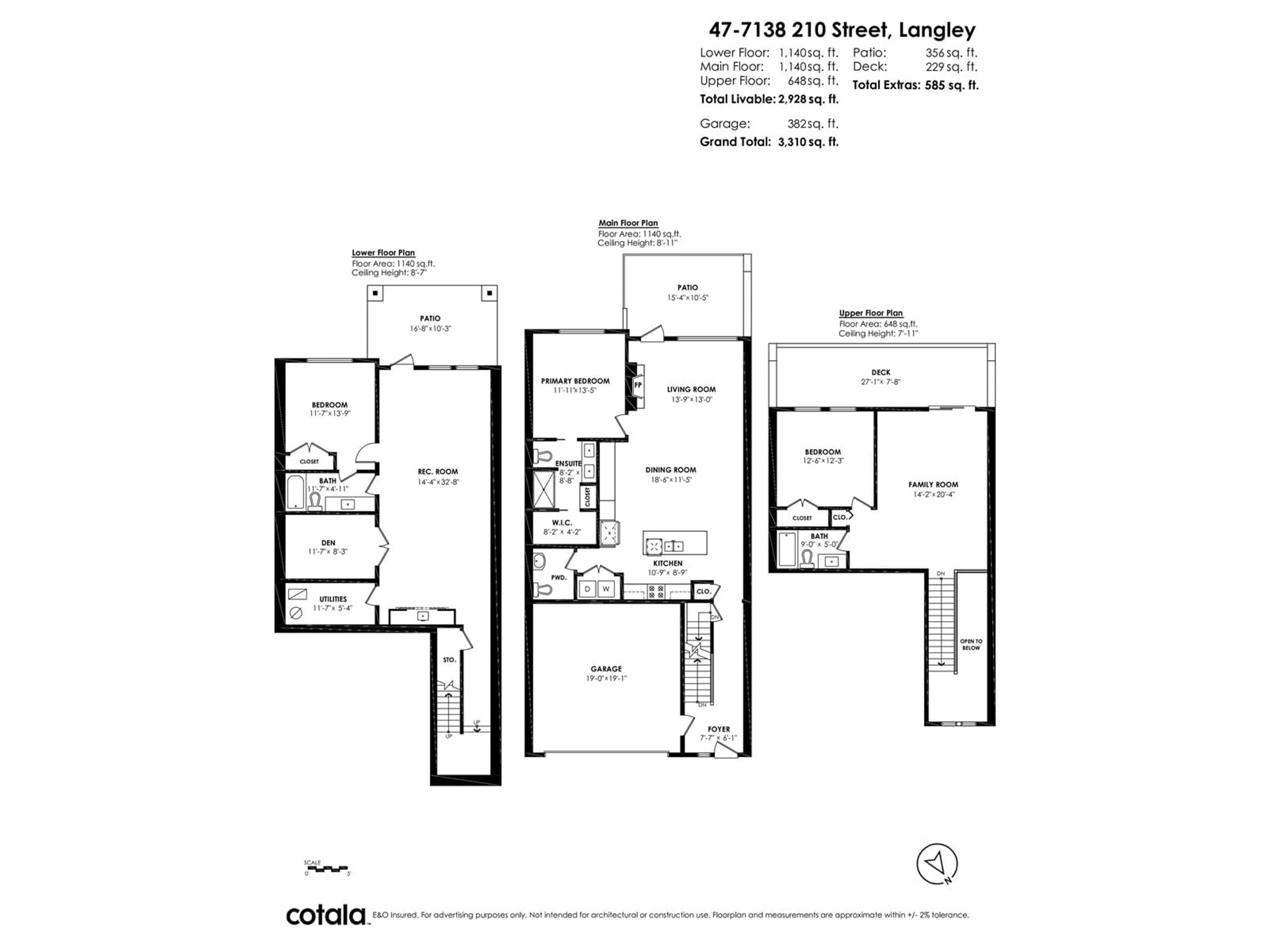 Floor plan for 47 7138 210 STREET, Langley British Columbia V2Y0V7