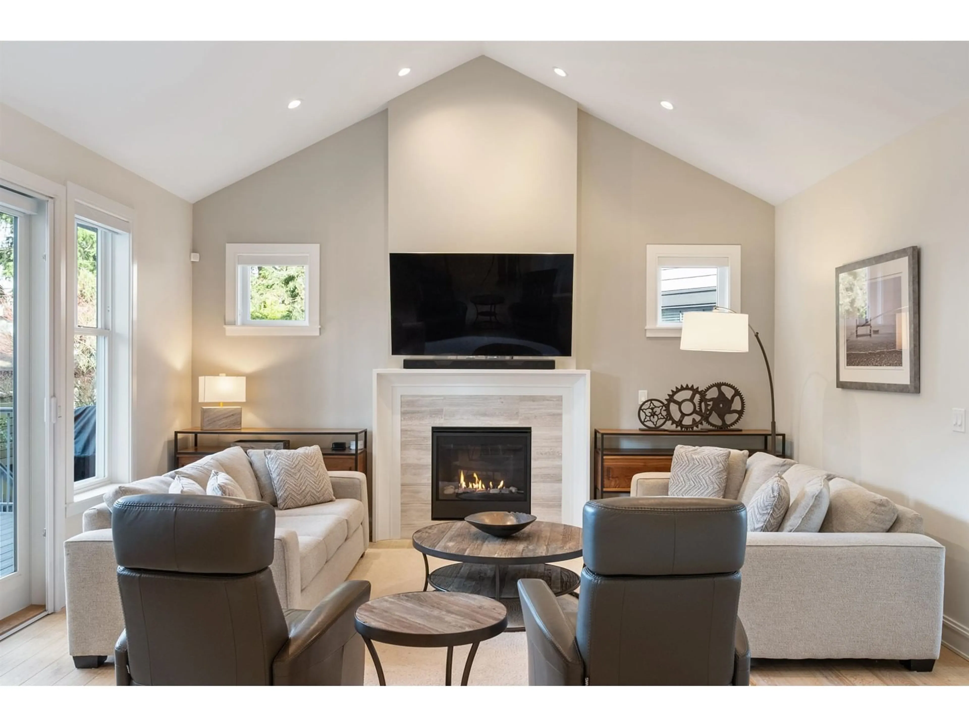 Living room with furniture, wood/laminate floor for 12913 15A AVENUE, Surrey British Columbia V4A0B7