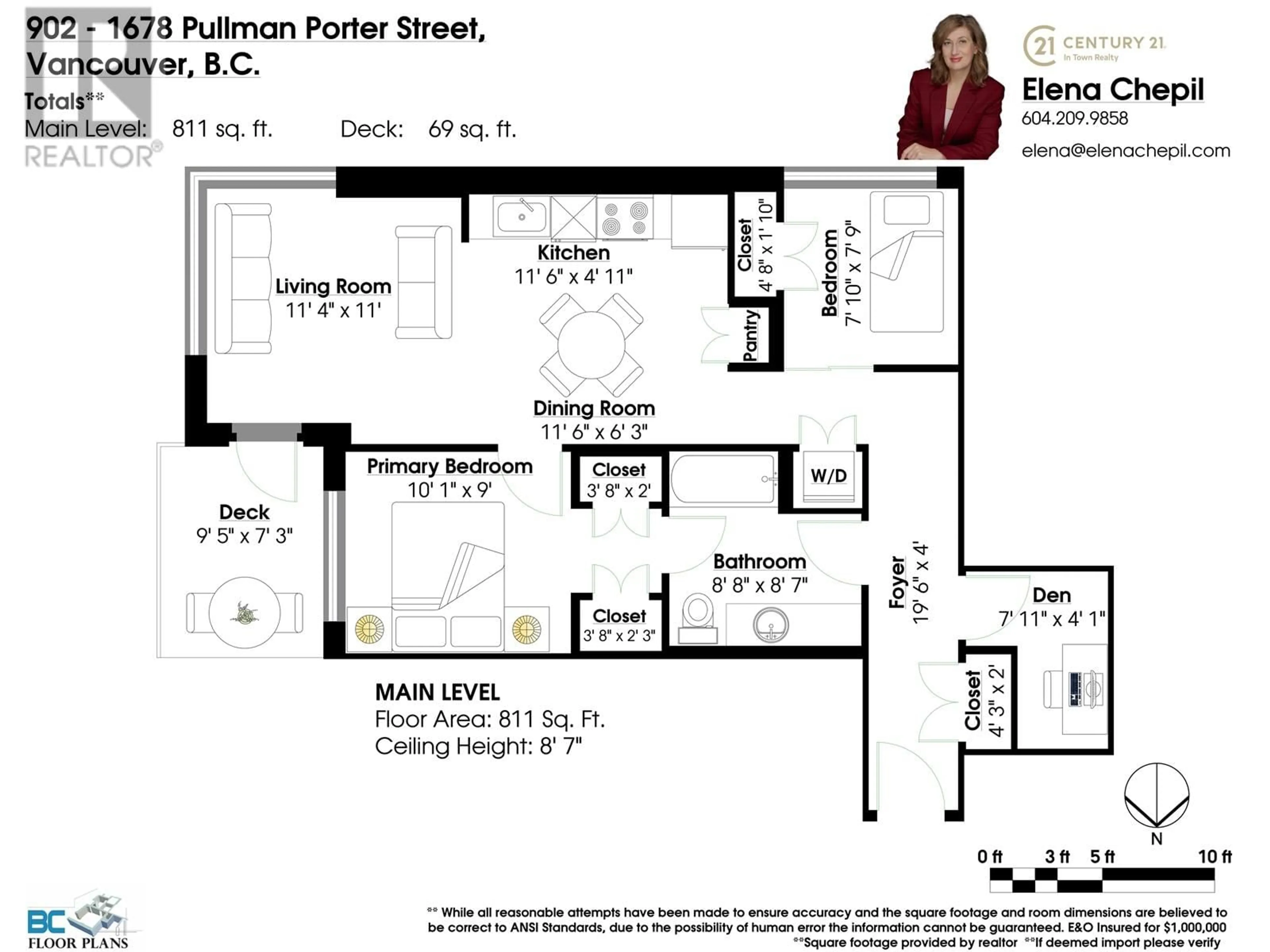 Floor plan for 902 1678 PULLMAN PORTER STREET, Vancouver British Columbia V6A0H4