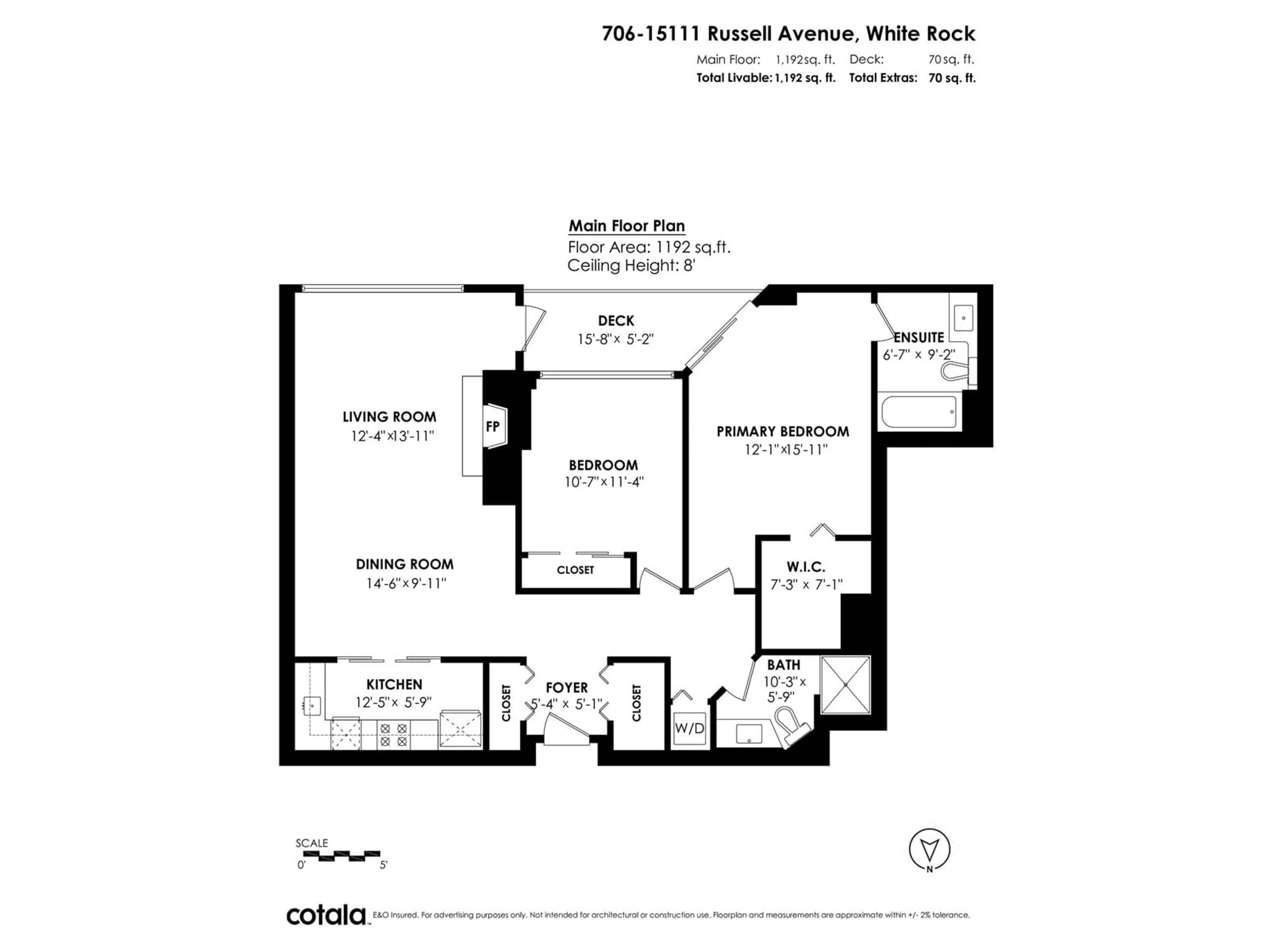 Floor plan for 706 15111 RUSSELL AVENUE, White Rock British Columbia V4B2P4