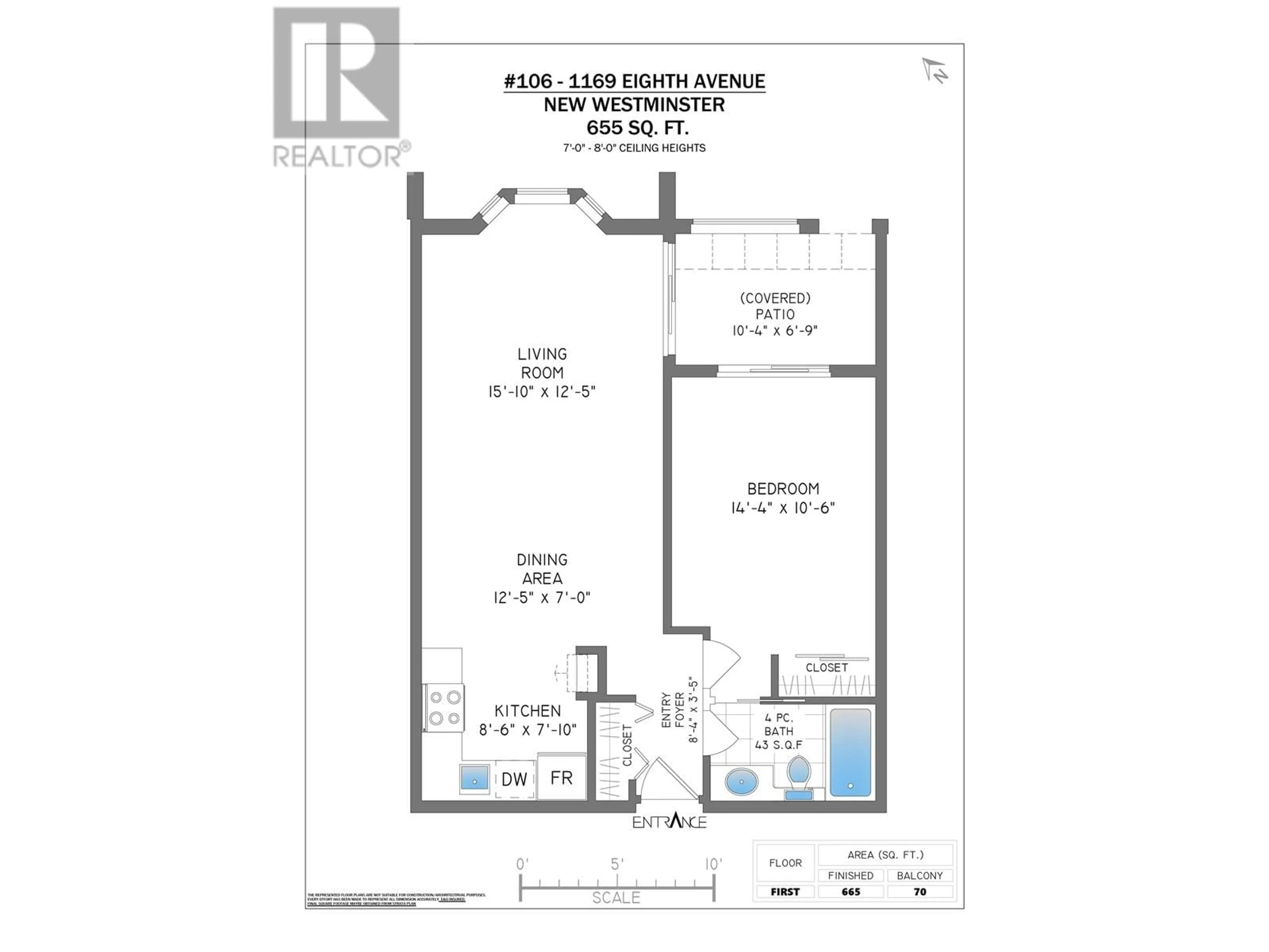 Floor plan for 106 - 1169 EIGHTH AVENUE, New Westminster British Columbia V3M2R7